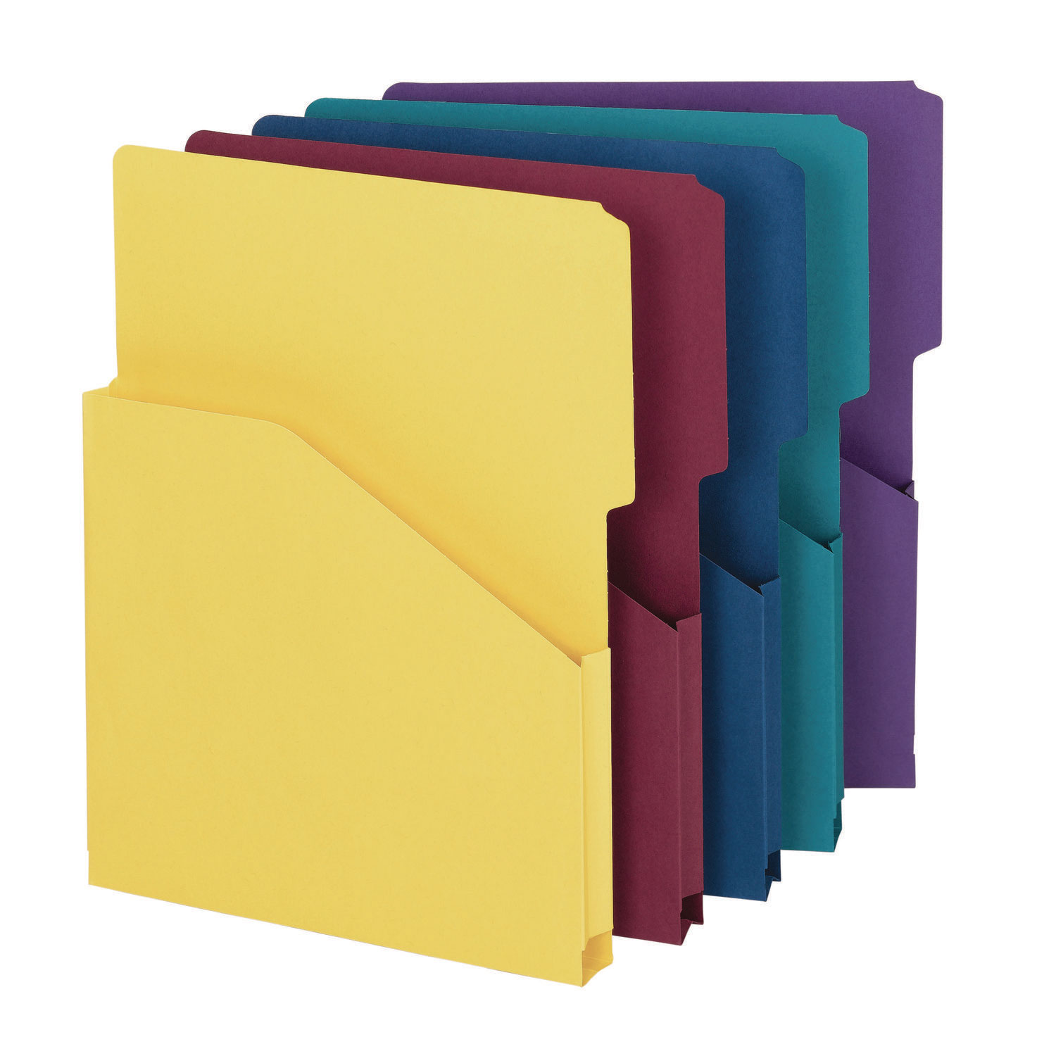 File Jackets, Letter Size, Assorted, 5/Pack