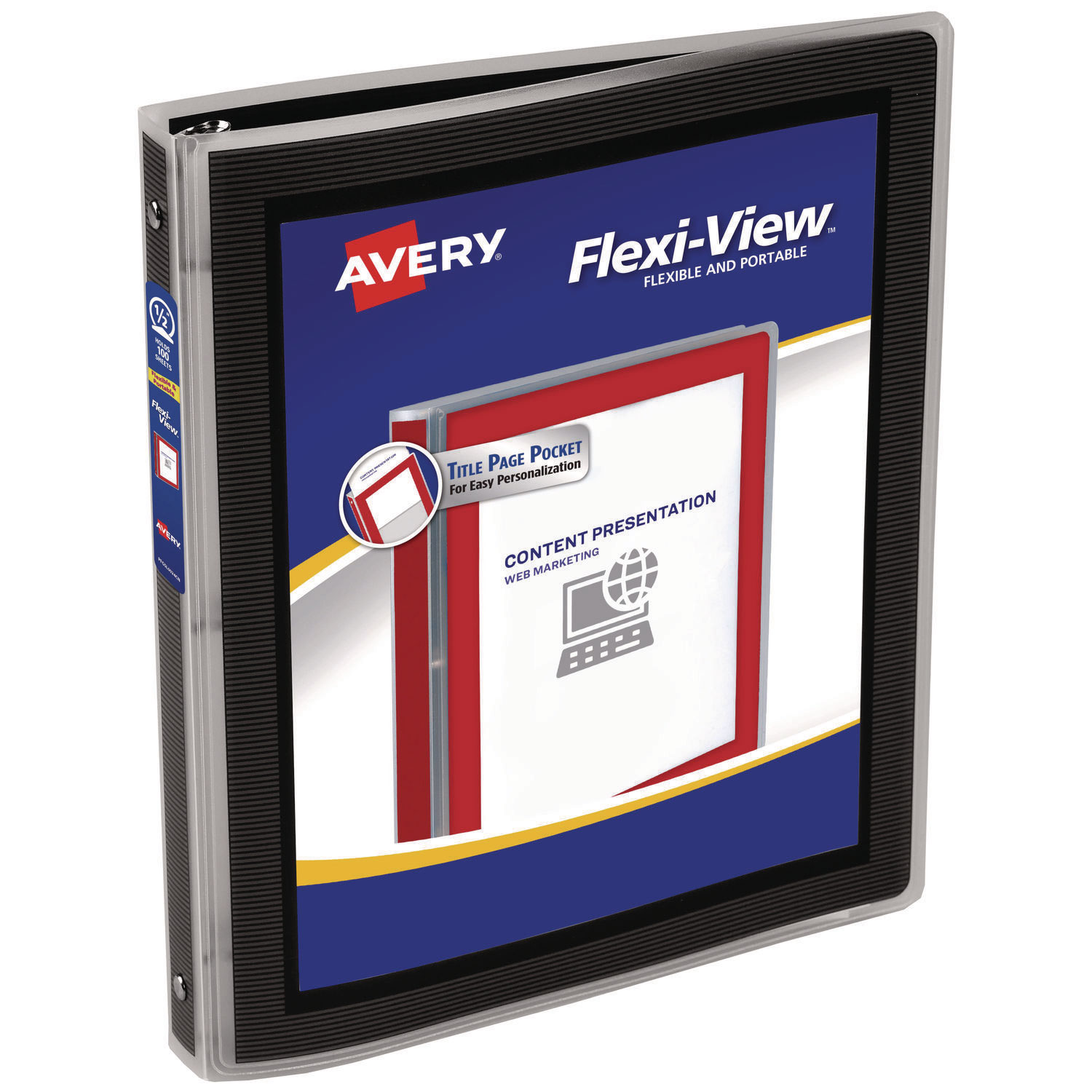Flexi-View Binder with Round Rings, 3 Rings, 0.5