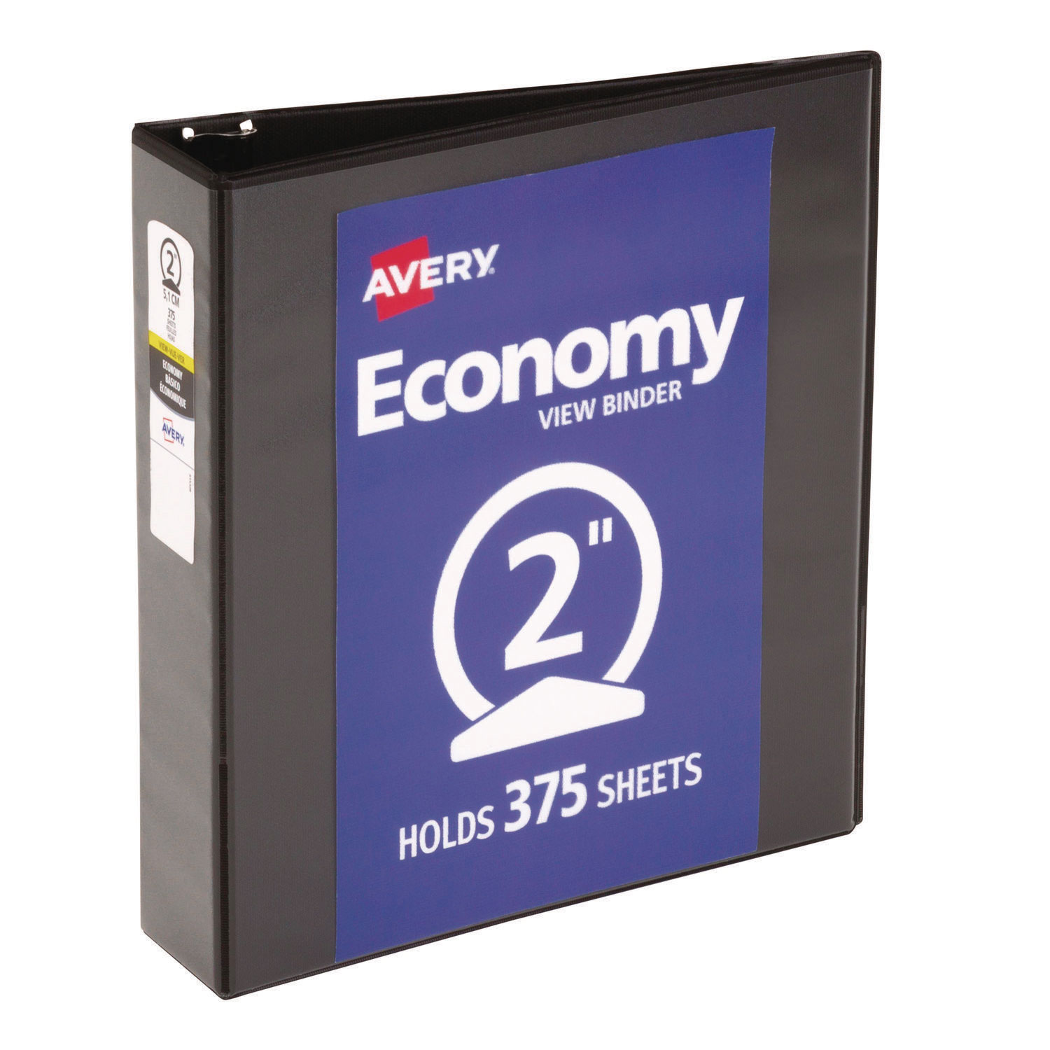 Economy View Binder with Round Rings , 3 Rings, 2″ Capacity, 11 x 8.5, Black, (5730)