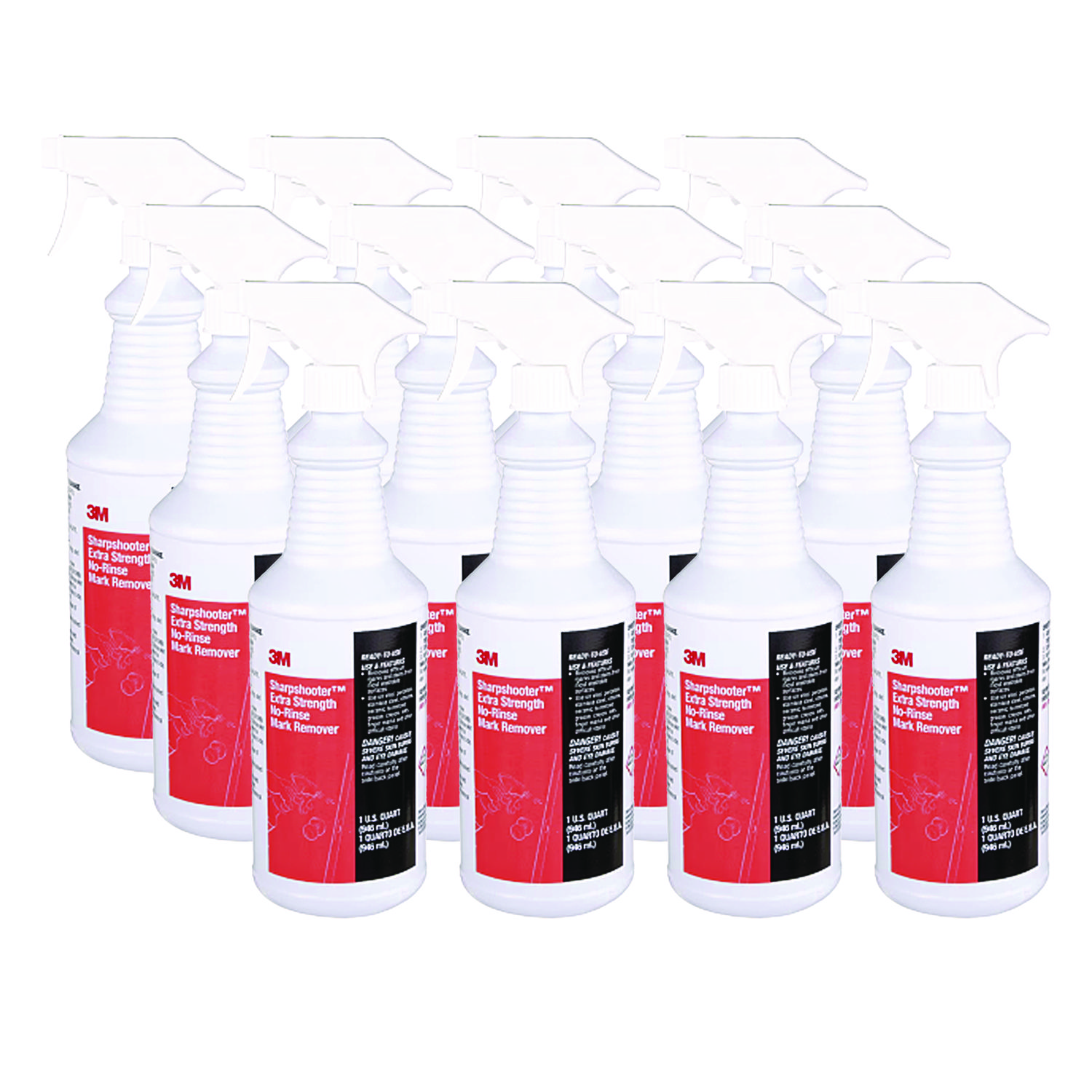 3M™ Sharpshooter Extra Strength No-Rinse Mark Remover, 1 qt Spray Bottle, 12/Carton