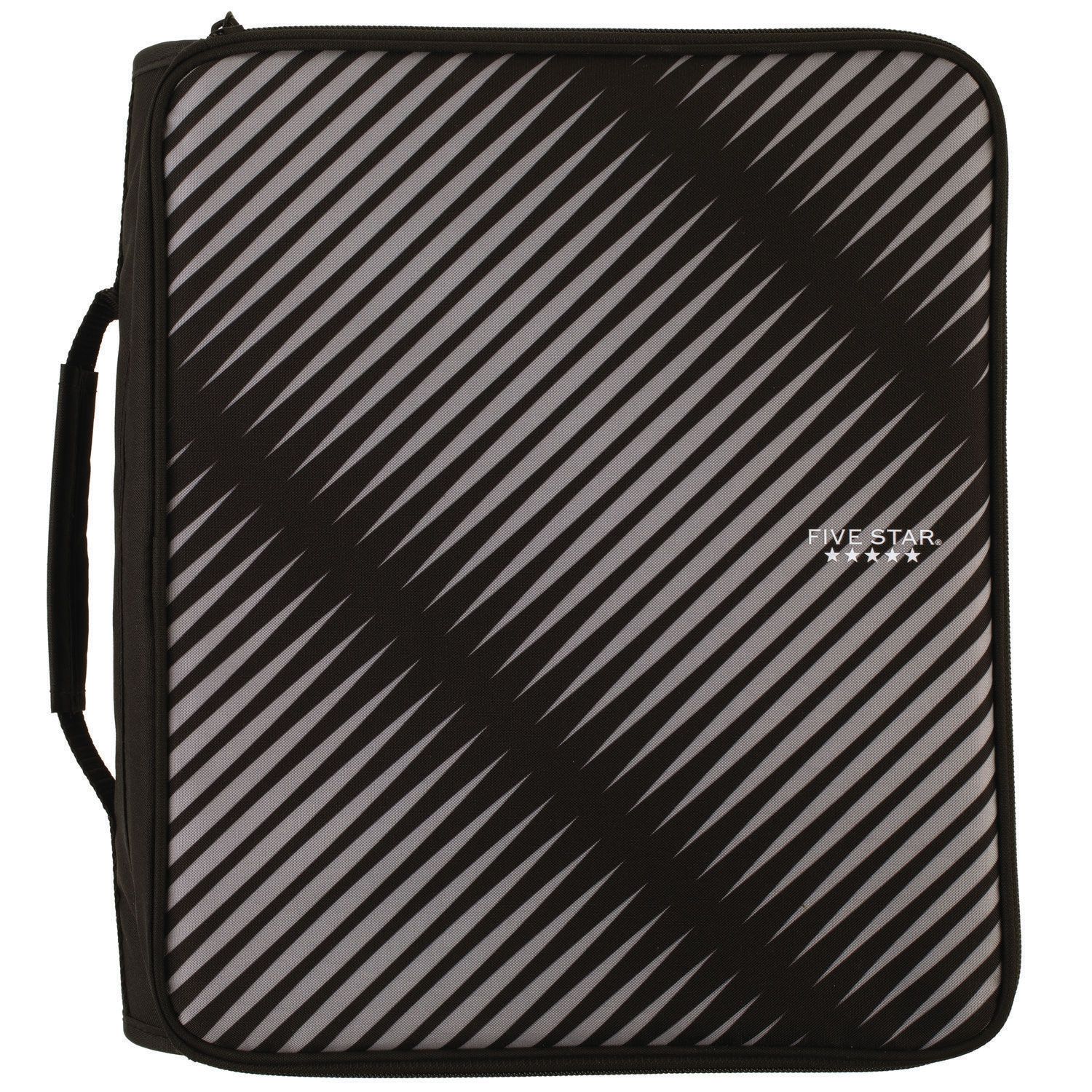 Zipper Binder, 3 Rings, 2″ Capacity, 11 x 8.5, Black/Gray Zebra Print Design