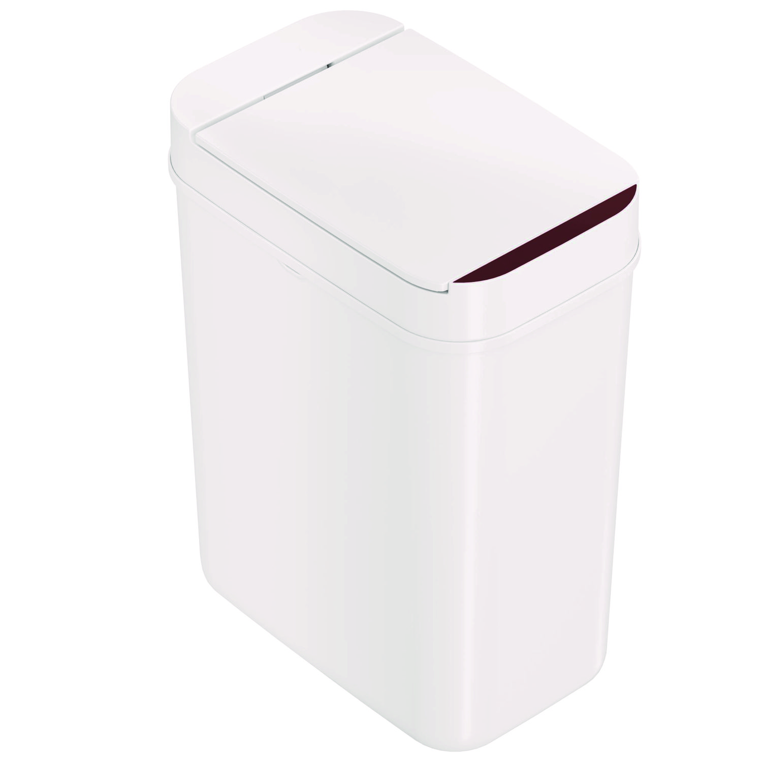 Plastic Sensor Trash Can, 3 gal, Plastic, White