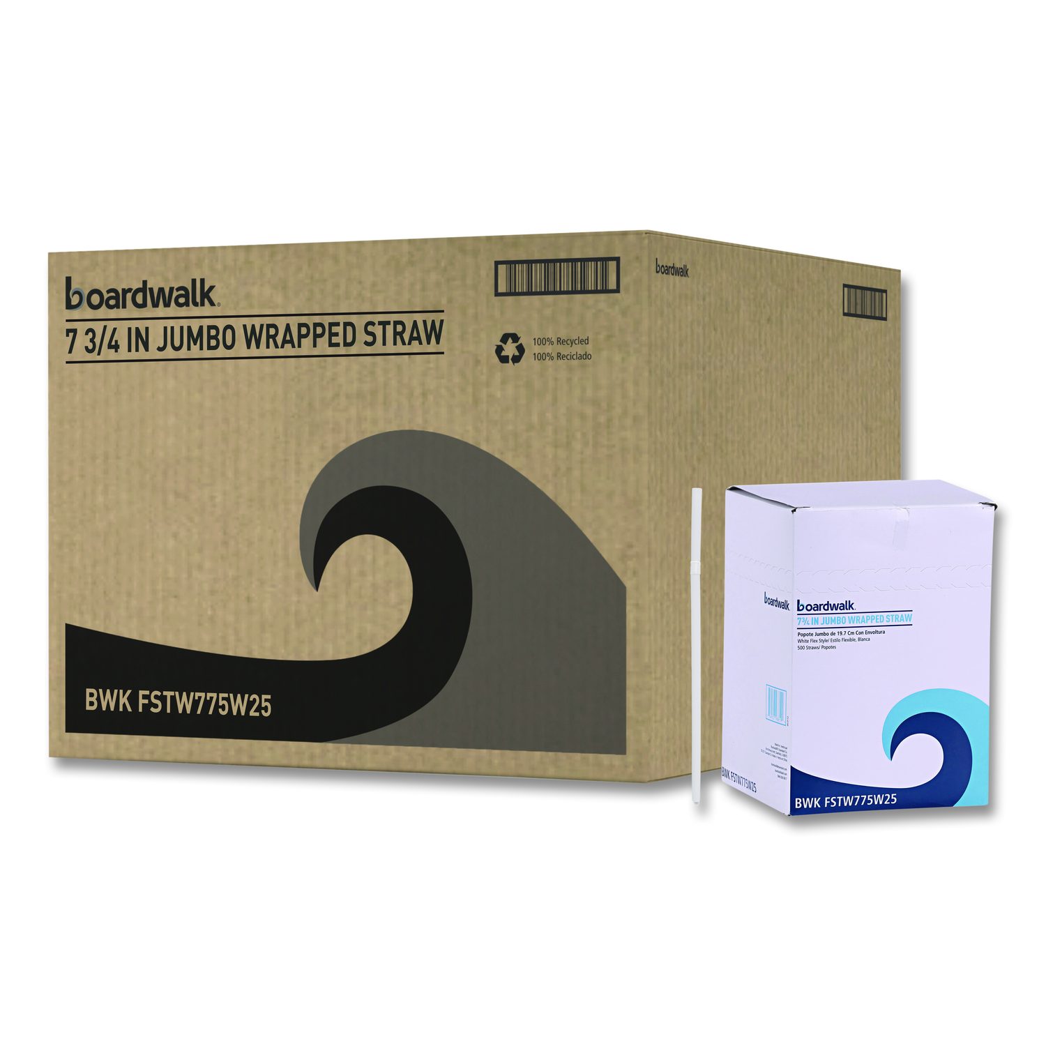 thumbnail image 2 of 500 Individually Wrapped Flexible Plastic Drinking Straws – 7.75 Inches, Unbranded, USA Made 2 of 4