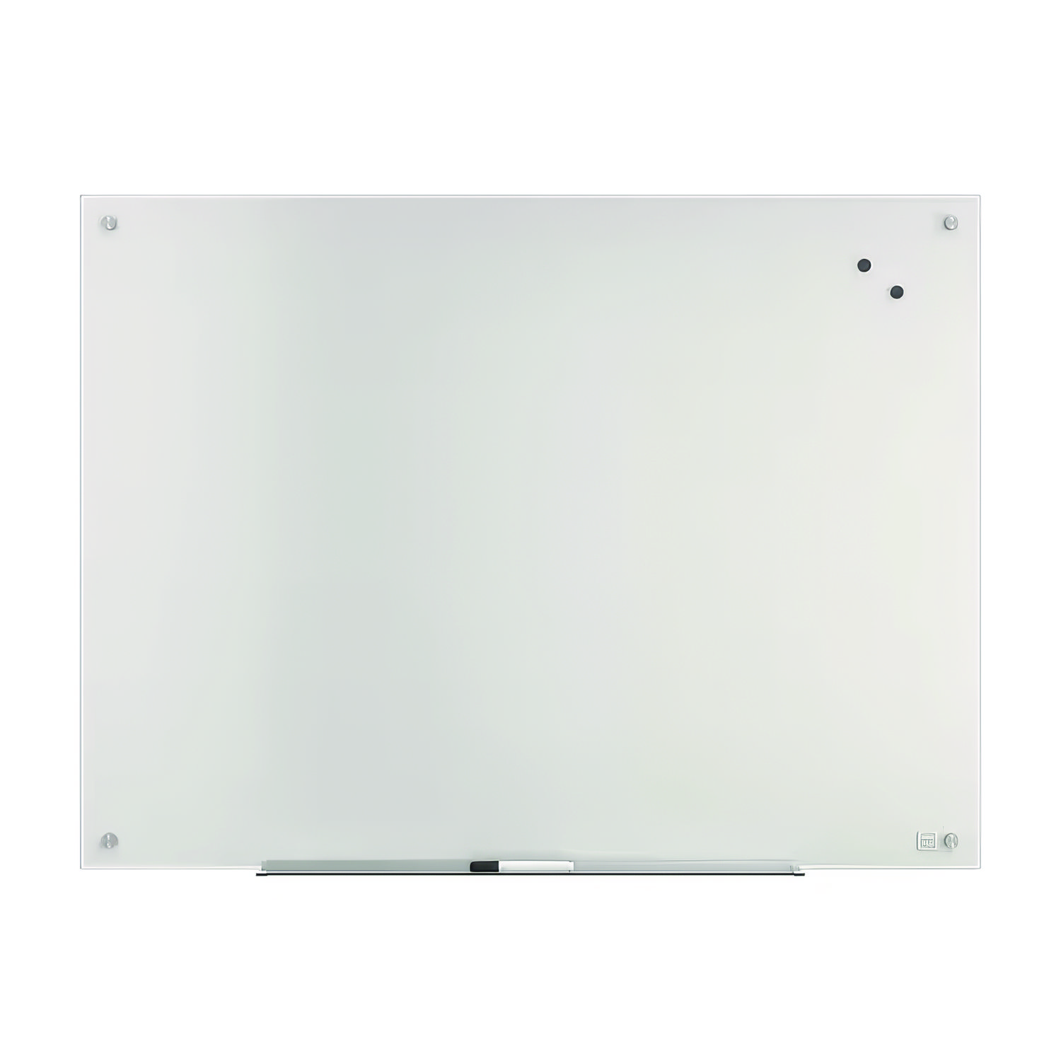 TRU RED&trade; Magnetic Tempered Glass Dry Erase Board, 48 x 36, White Surface