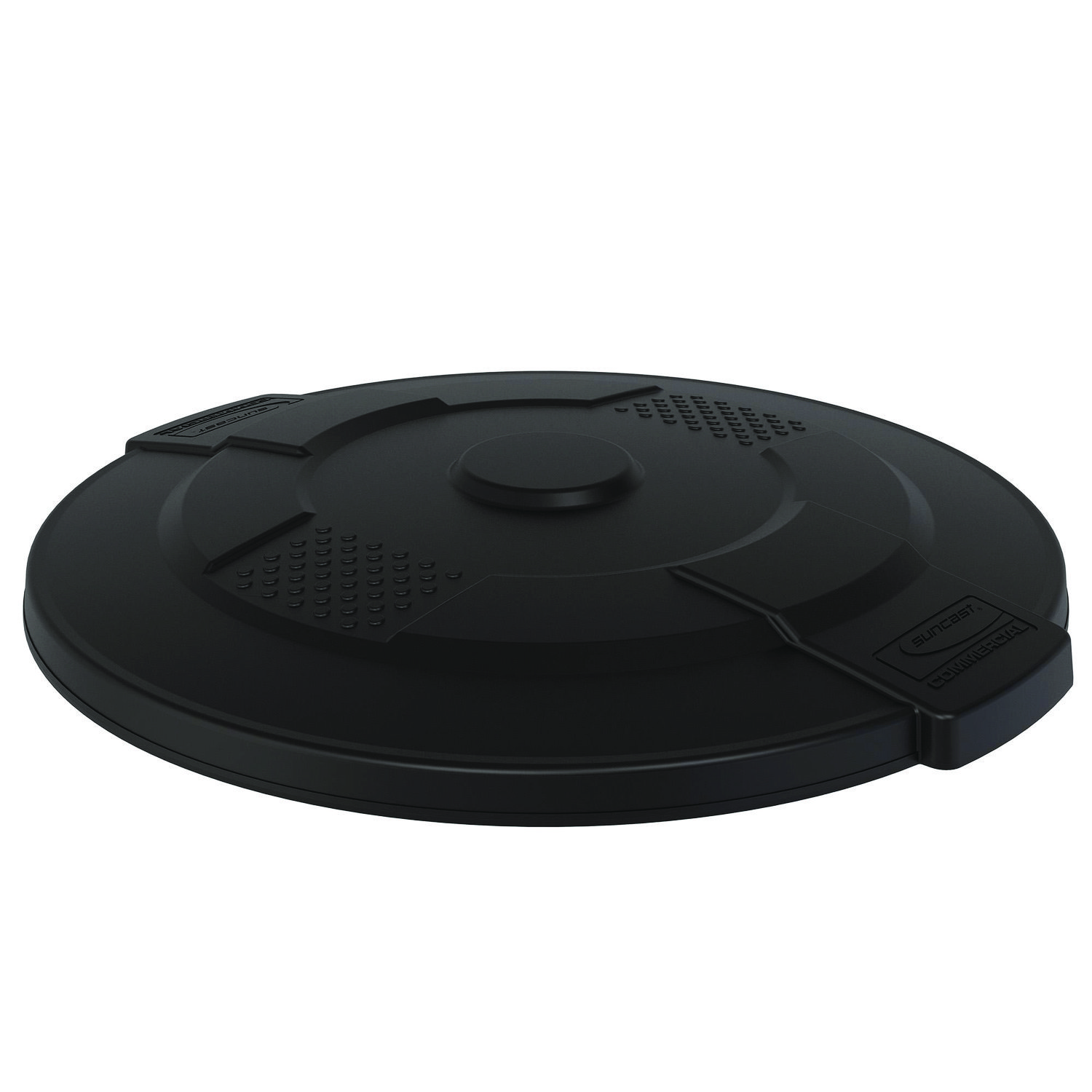 55-Gallon Utility Trash Can Lid, 28.25 x 26.75 x 3, Black