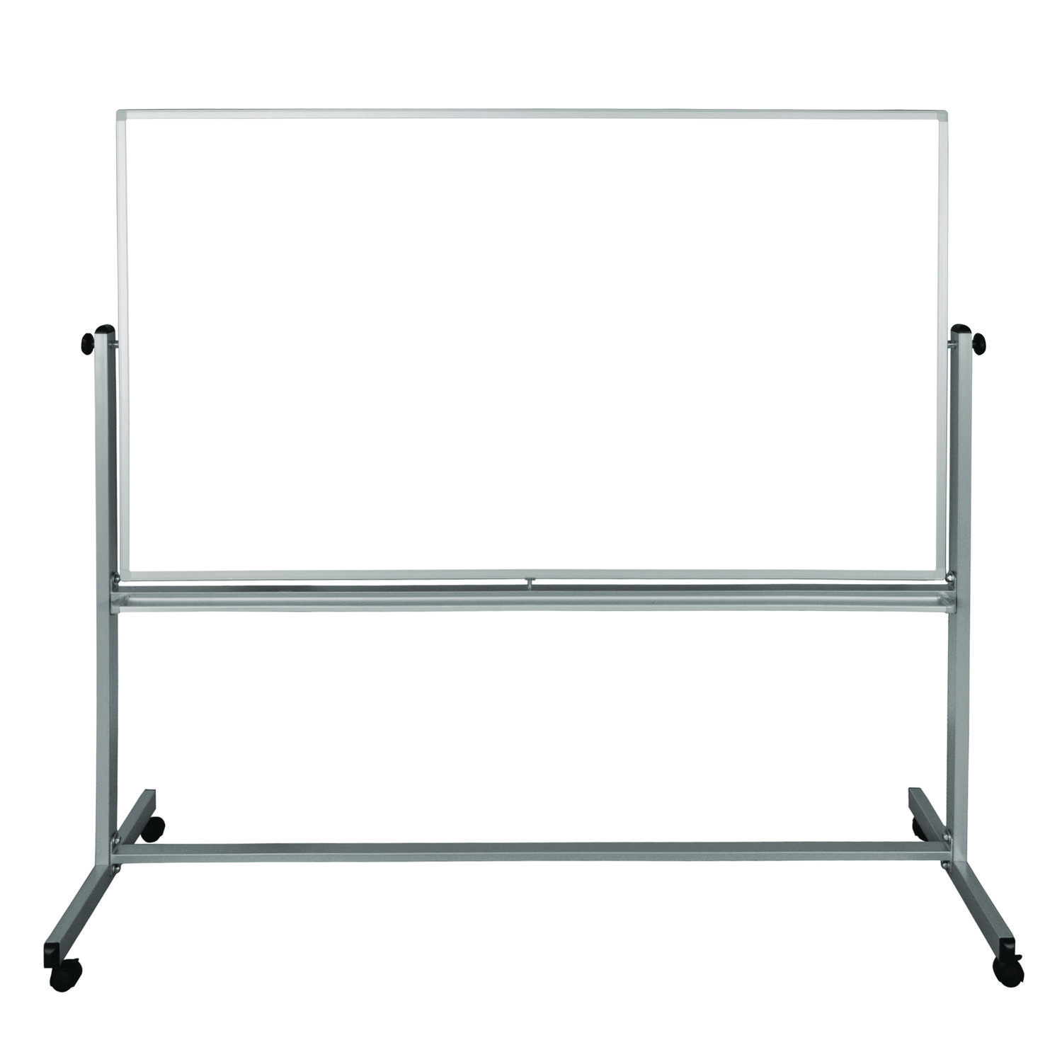 Mobile Magnetic Whiteboard, 72" x 40", White Surface, Silver Aluminum Frame