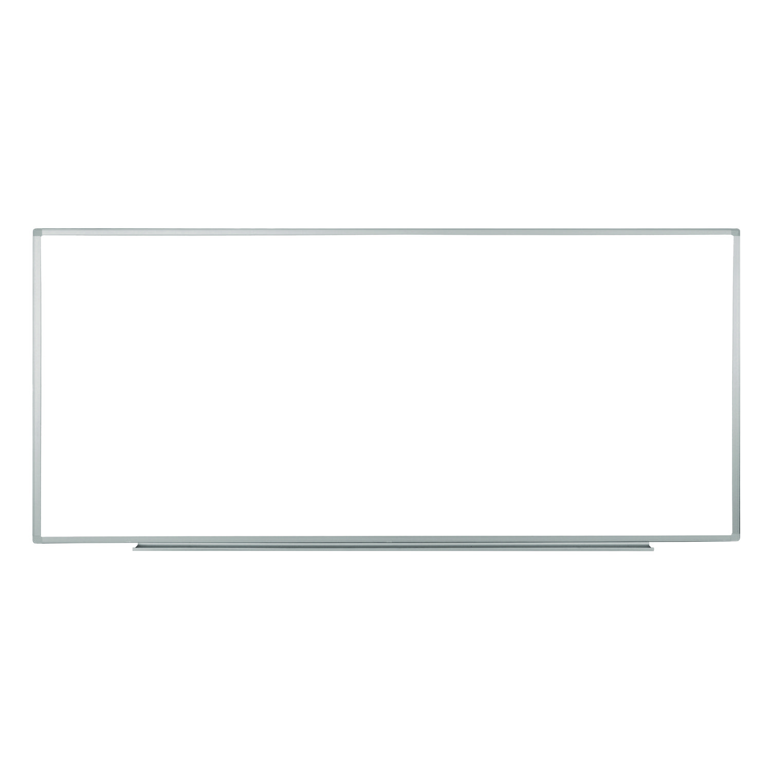 Wall-Mounted Magnetic Whiteboard, 96" x 40", White Surface, Silver Aluminum Frame