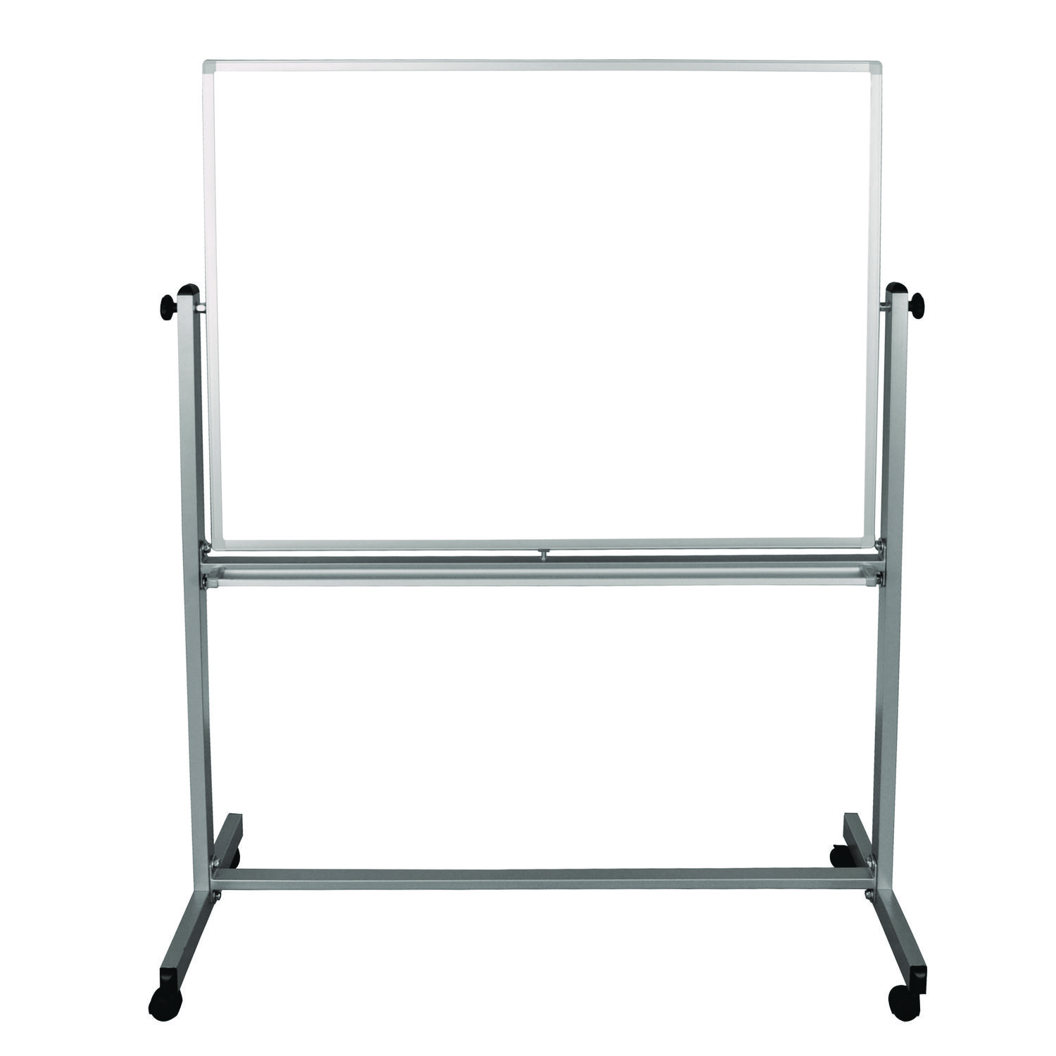 Mobile Magnetic Whiteboard, 48" x 36", White Surface, Silver Aluminum Frame