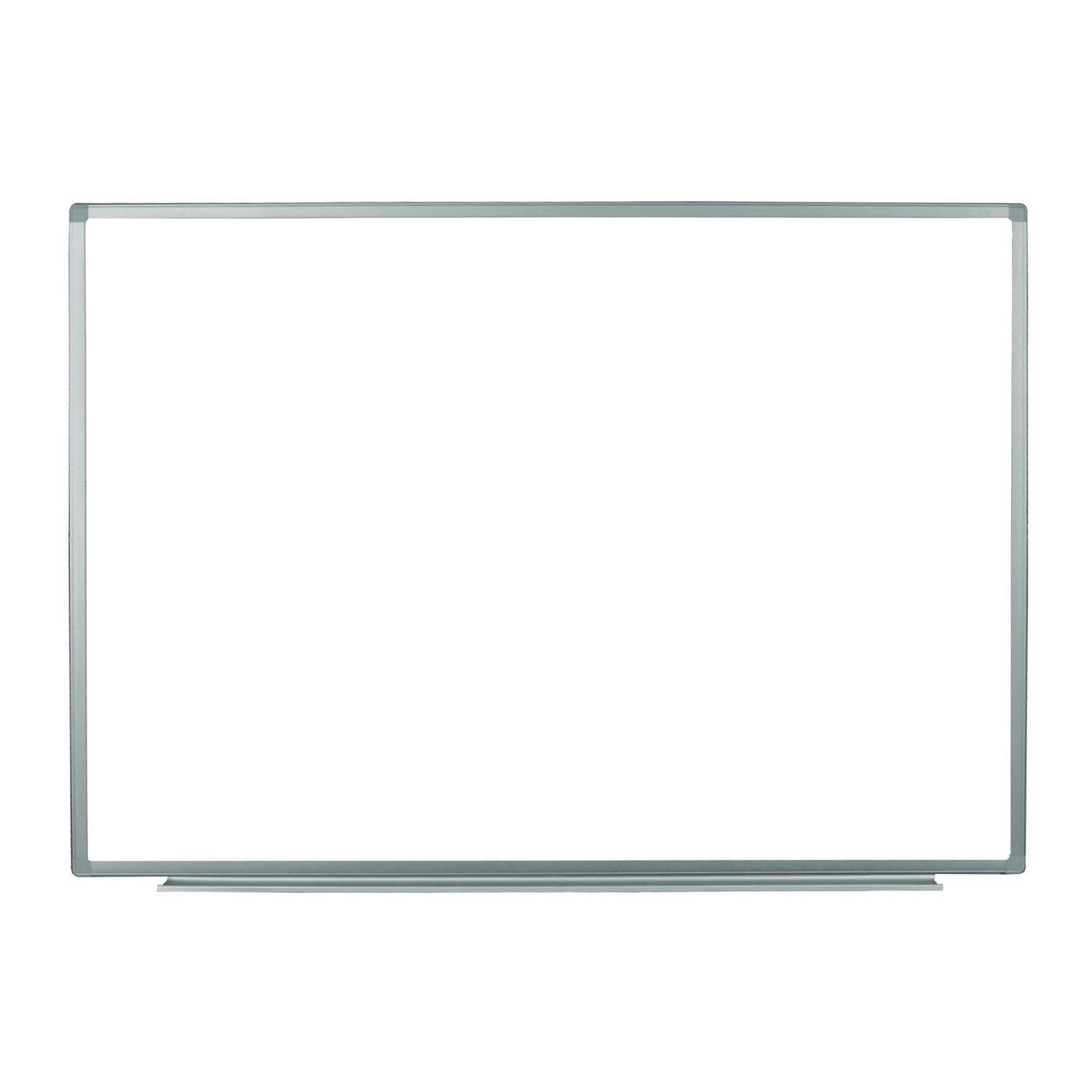 Wall-Mounted Magnetic Whiteboard, 48" x 36", White Surface, Silver Aluminum Frame