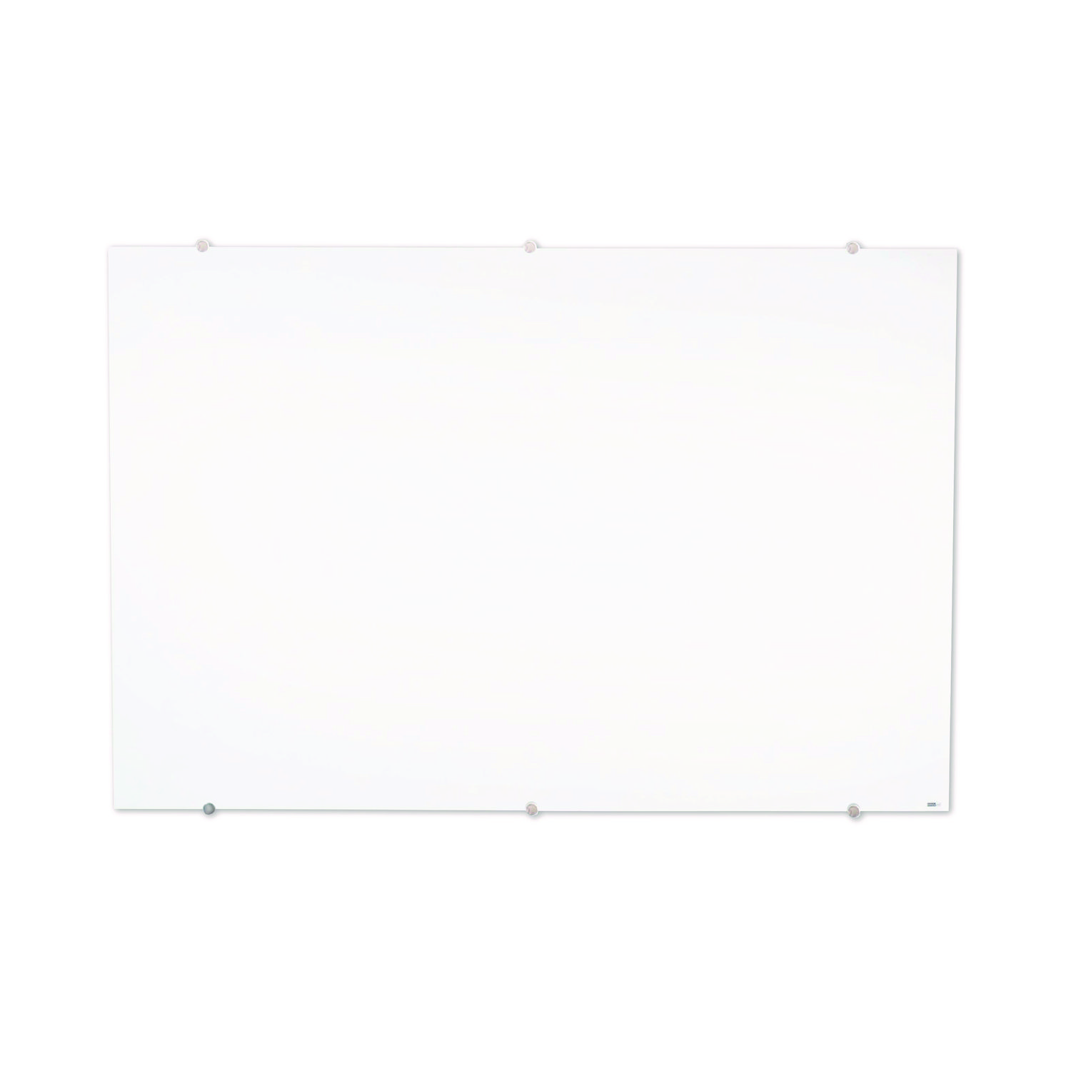 Magnetic Wall-Mounted Glass Board, 48" x 36", White Surface, Silver Aluminum Frame