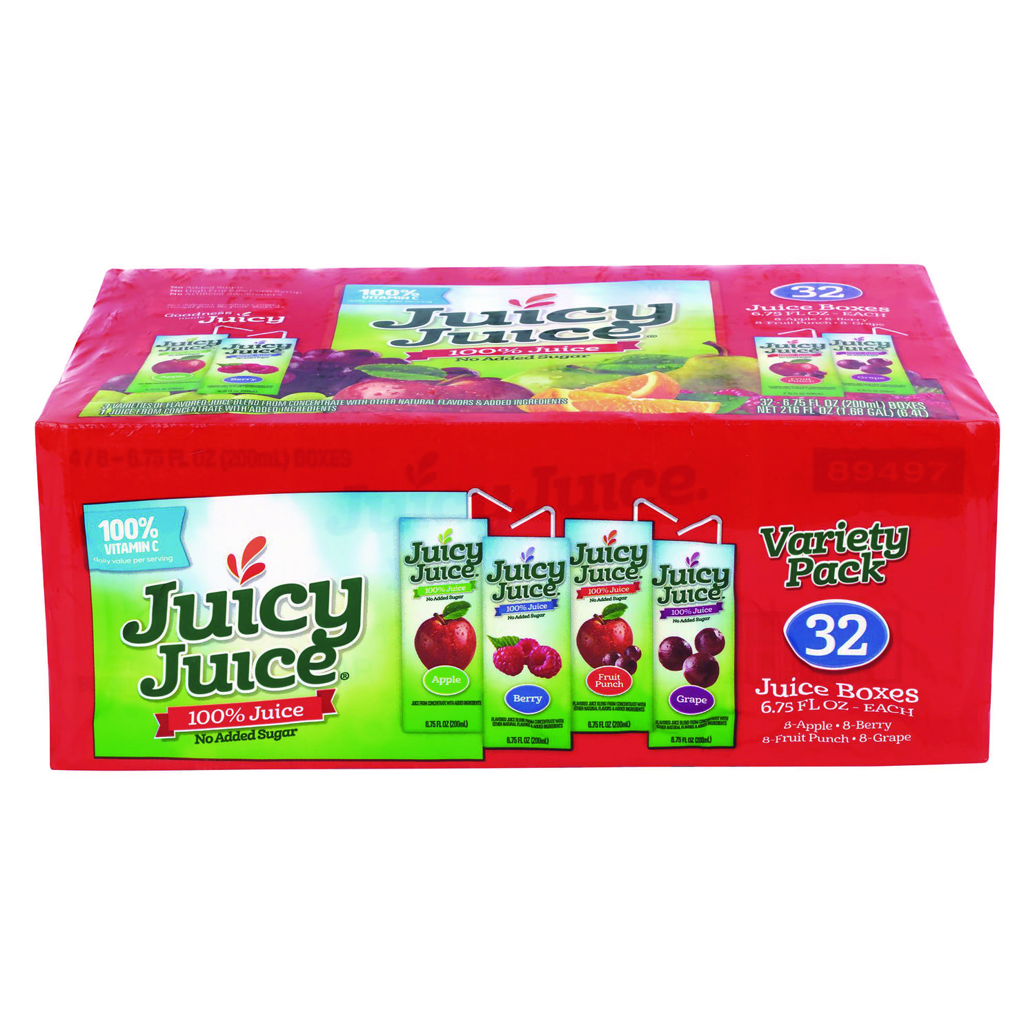 Juicy Juice® Juice Box Variety Pack, Assorted Flavors, 6.75 oz Box, 32/Carton