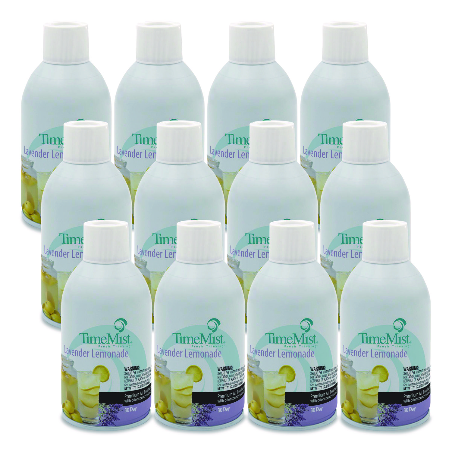 Premium Metered Air Freshener Refill, Lavender Lemonade, 7.1 oz Aerosol Spray, 12/Carton