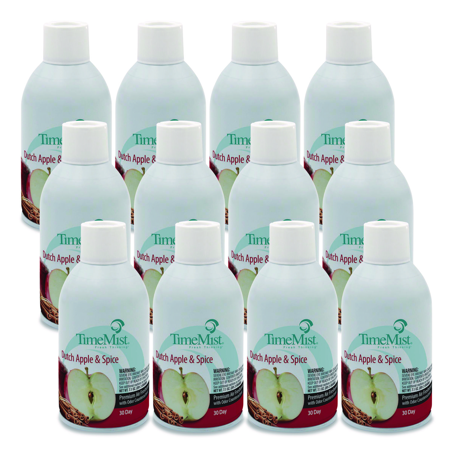 Premium Metered Air Freshener Refill, Dutch Apple and Spice, 7.1 oz Aerosol Spray, 12/Carton