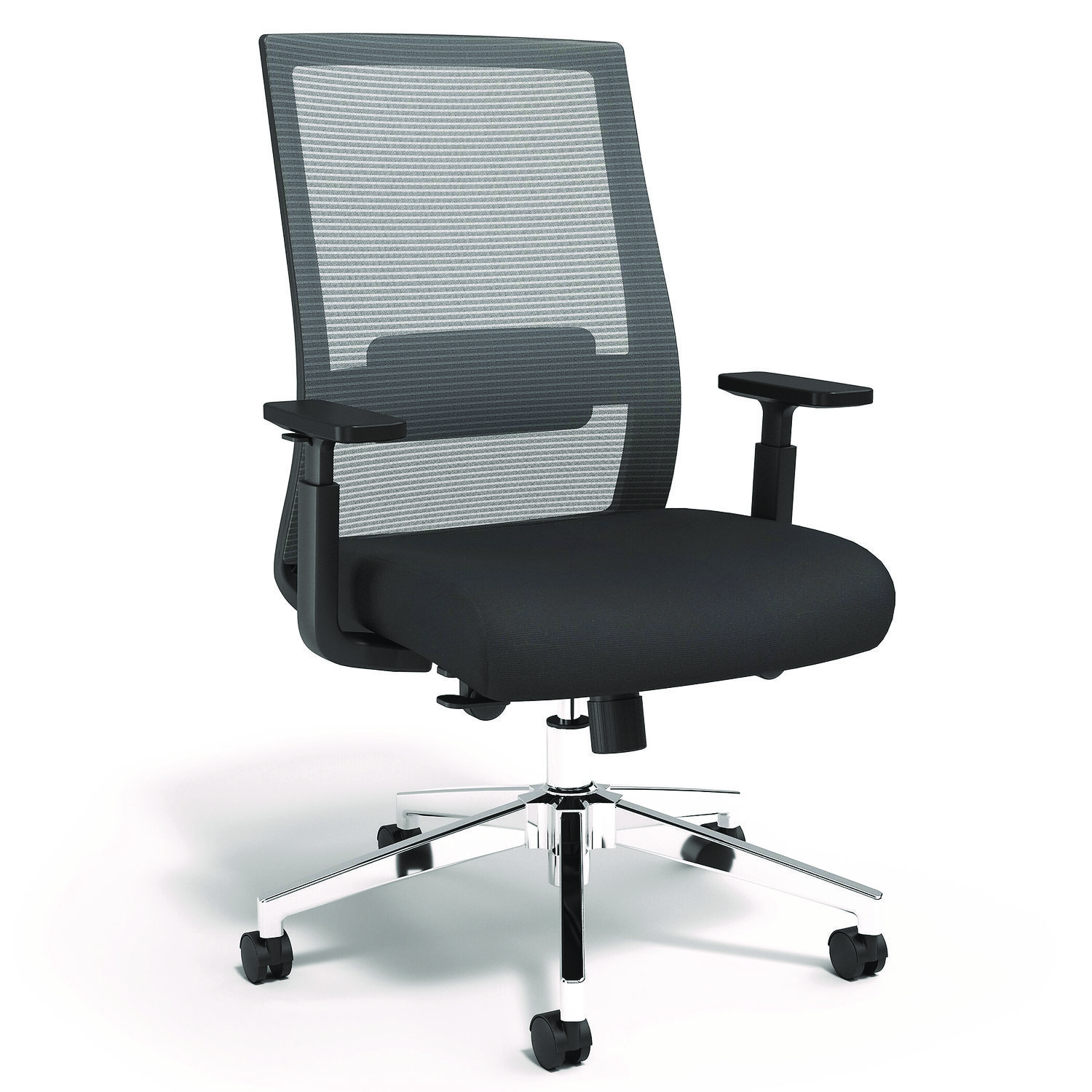 Ashdale Ergonomic Fabric Swivel Task Chair, Supports Up to 275 lb, 18.15 to 21.89 Seat Height, Black Seat/Back, Black Base