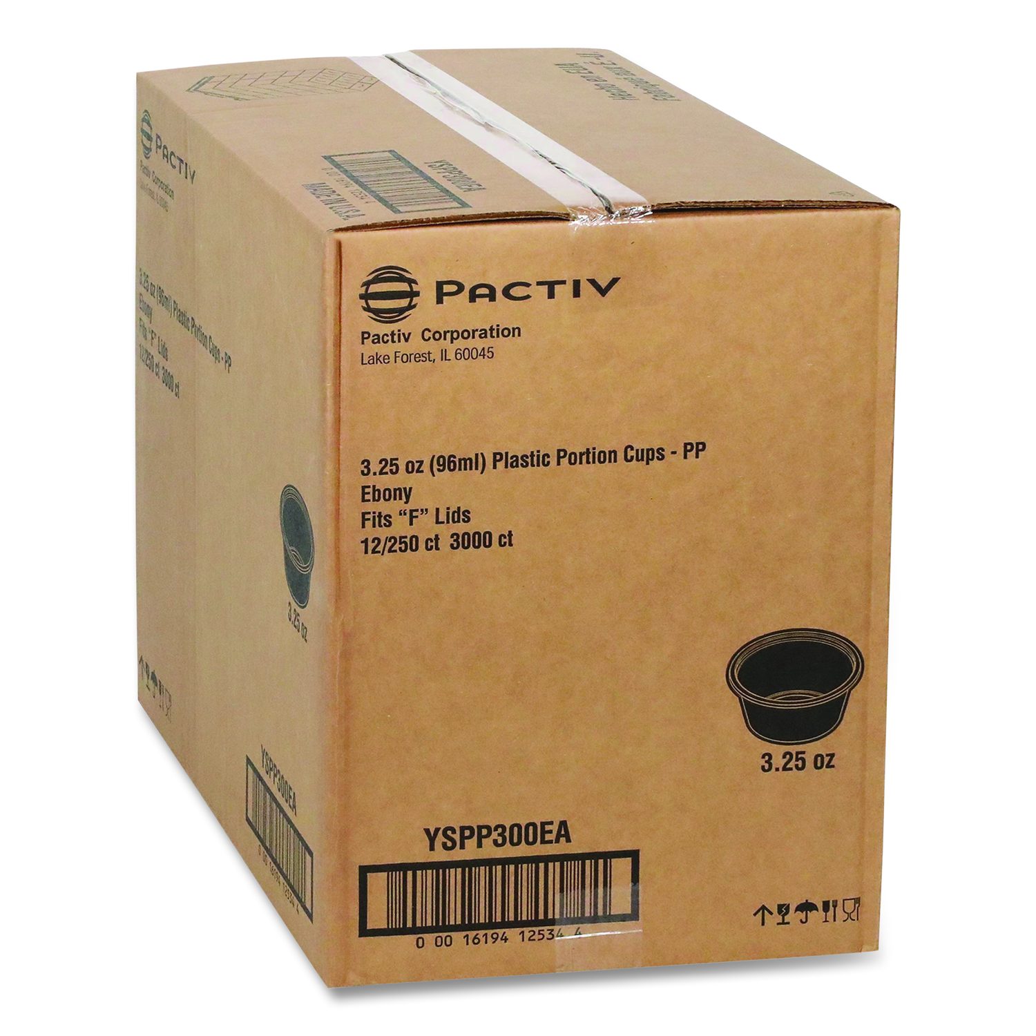 Pactiv Images Pactiv Evergreen Plastic Portion Cup, 3.25 oz, Black, 3,000/Carton ...