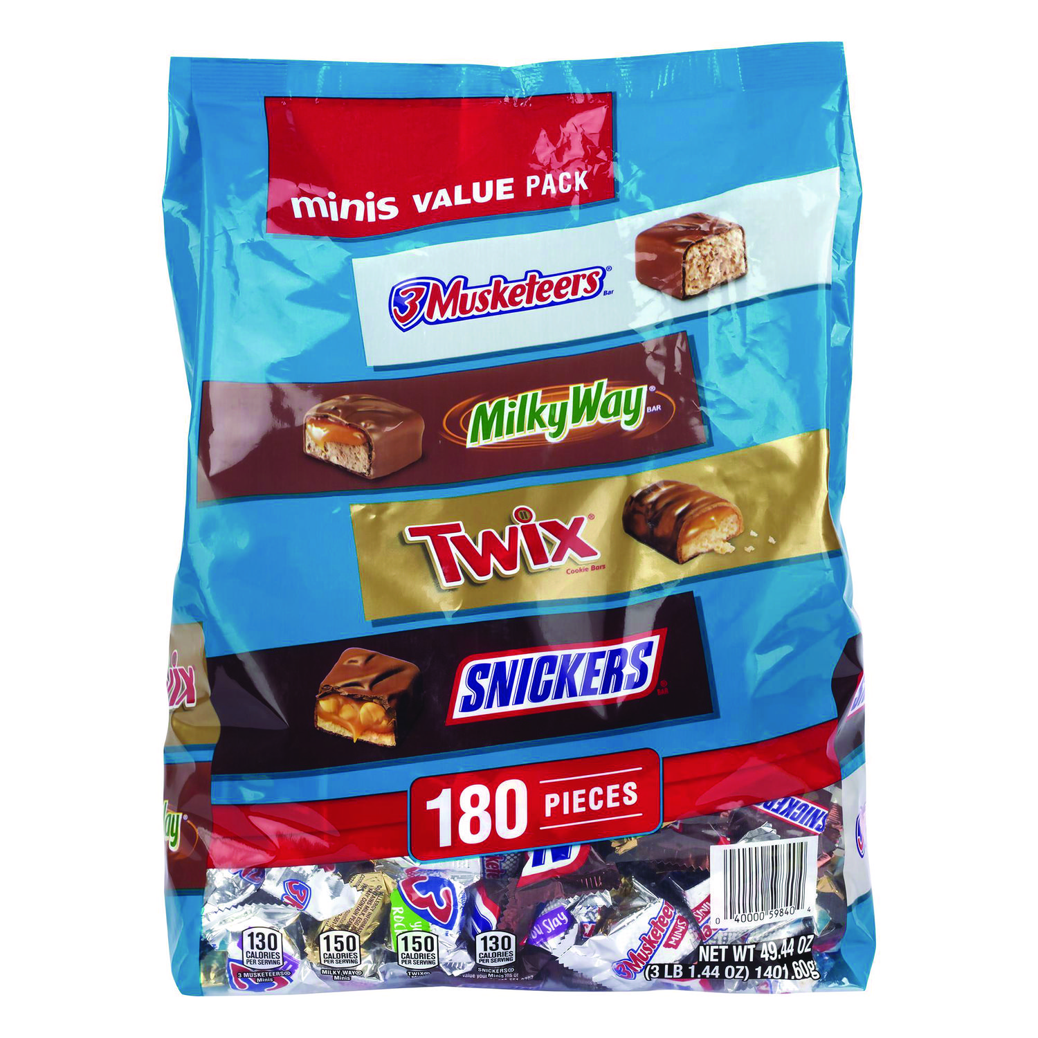 MARS Minis Variety Pack, Chocolate, 49.44 oz Bag, 180 Pieces