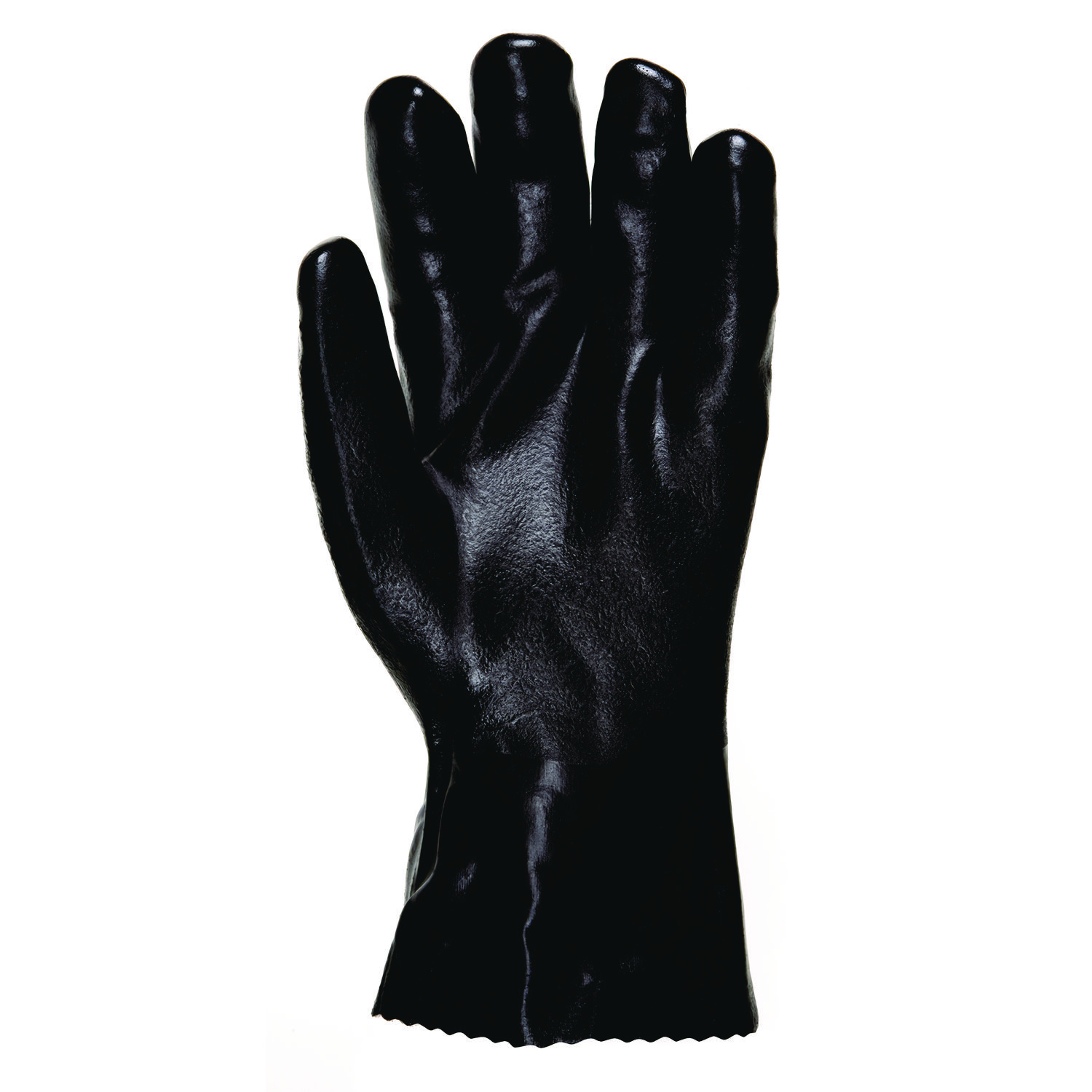 MCR™ Safety Double-Dipped PVC Gloves, Black, Large, Dozen