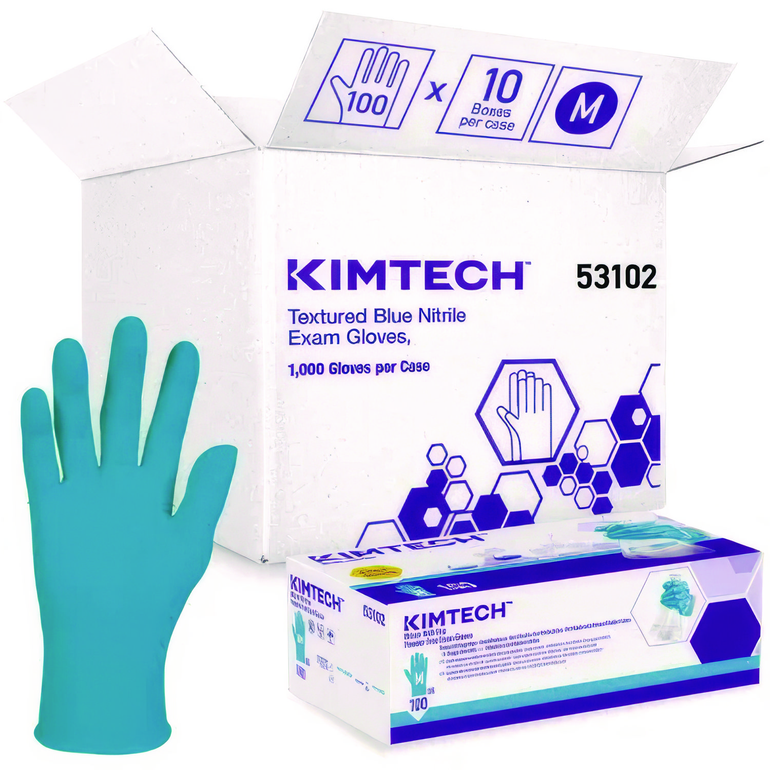 Kimtech™ Smooth Nitrile Exam Gloves, Powder-Free, Medium, Blue, 100/Box, 10 Boxes/Carton