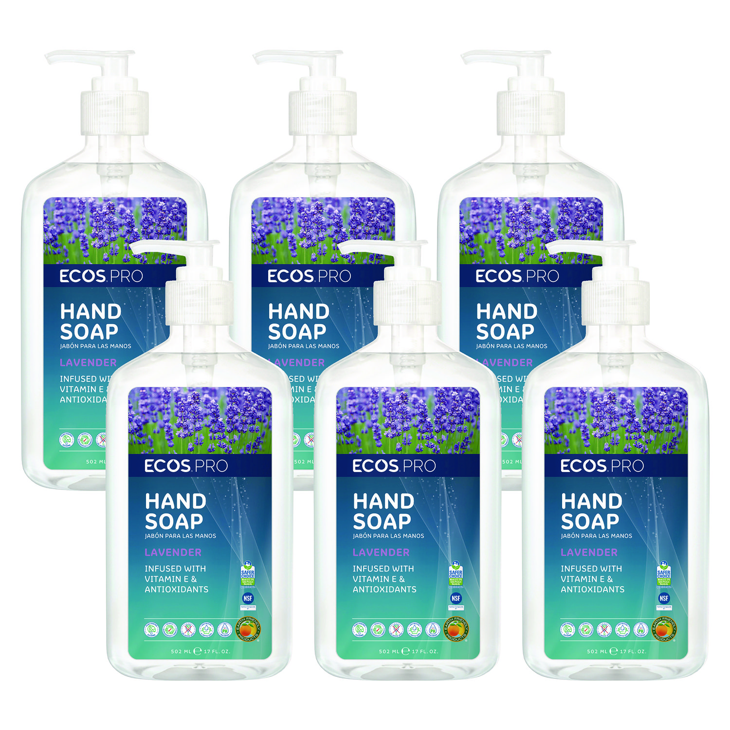 ECOS® PRO Liquid Hand Soap, Lavender, 17 oz, 6/Carton