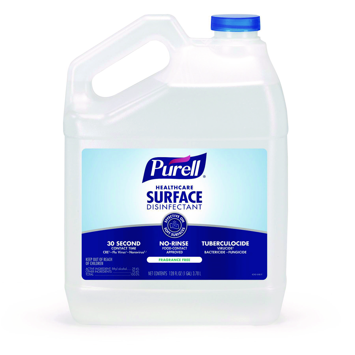 Healthcare Surface Disinfectant, Fragrance-Free, 128 oz Bottle