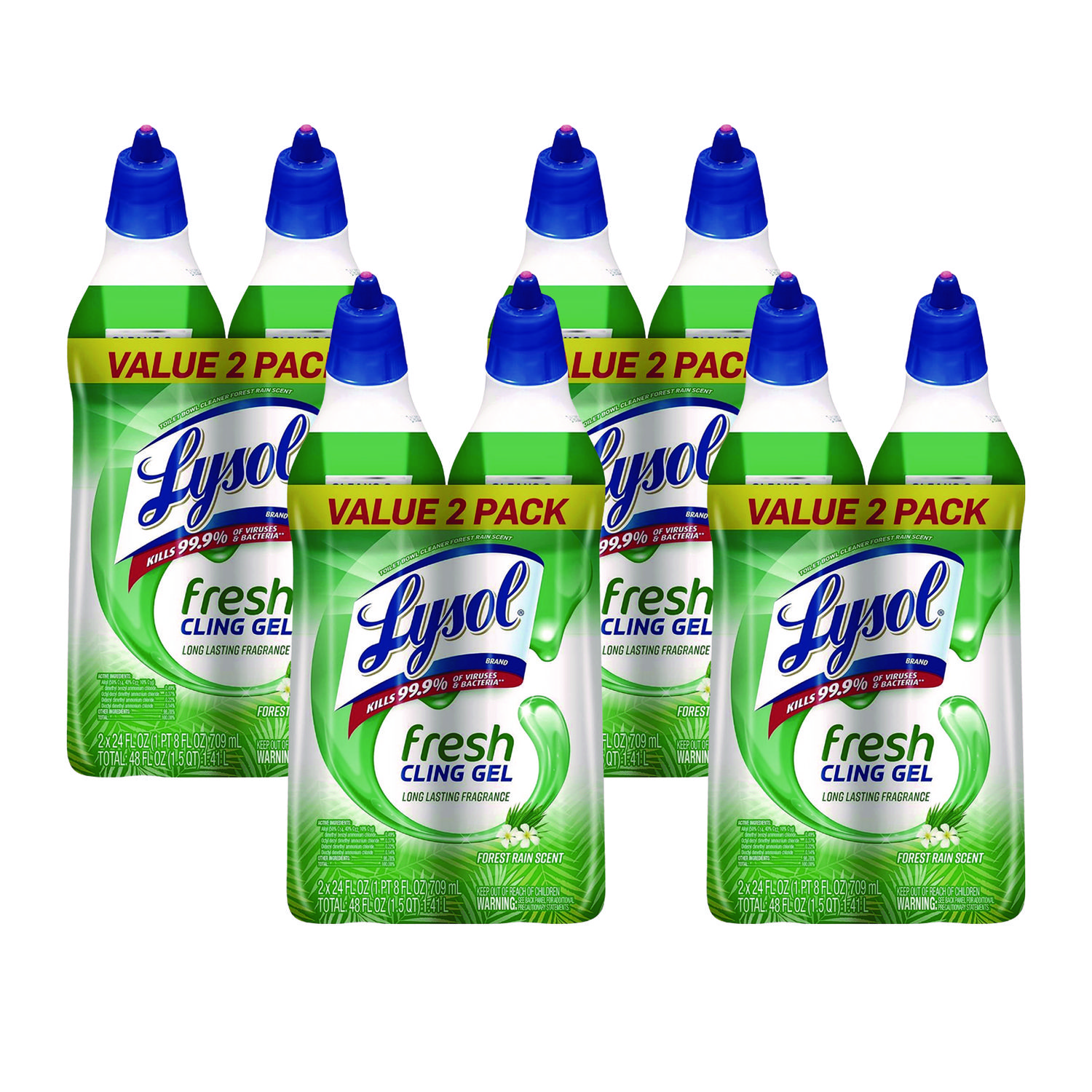 Cling and Fresh Toilet Bowl Cleaner, Forest Rain Scent, 24 oz, 2/Pack
