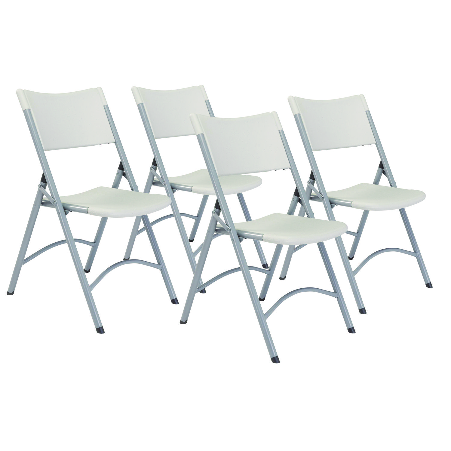 600 Series Heavy Duty Plastic Folding Chair, Supports Up to 500 lb, 18" Seat Height, Gray Seat/Back/Base, 4/Carton