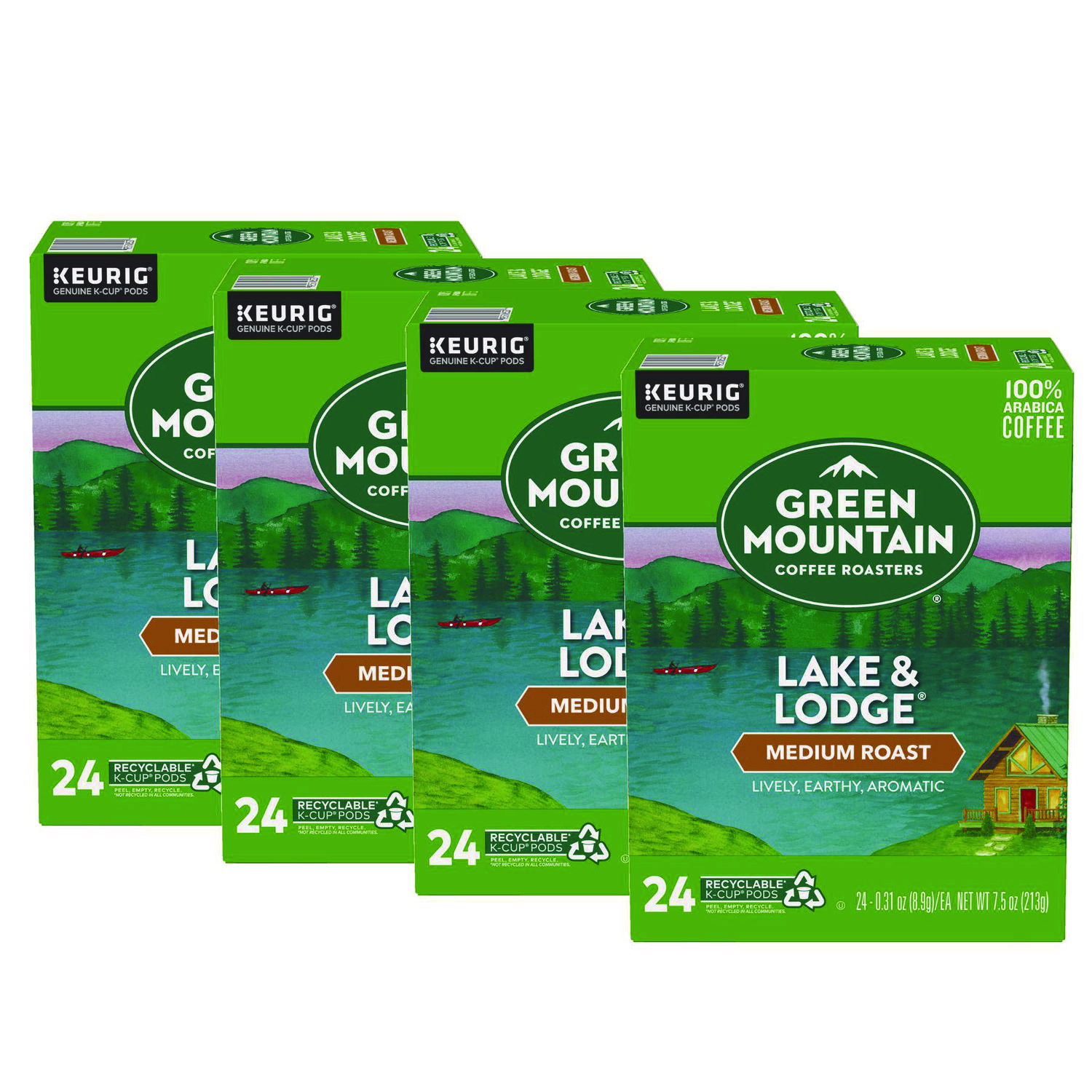 Lake and Lodge Coffee K-Cups, Medium Roast, 96/Carton