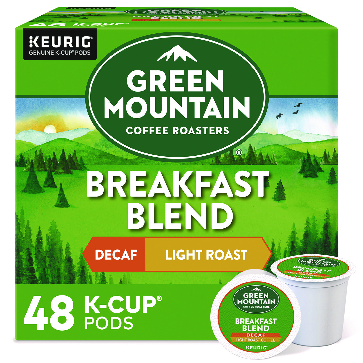 Green Mountain Coffee® Breakfast Blend Decaf Coffee K-Cups, 48/Box