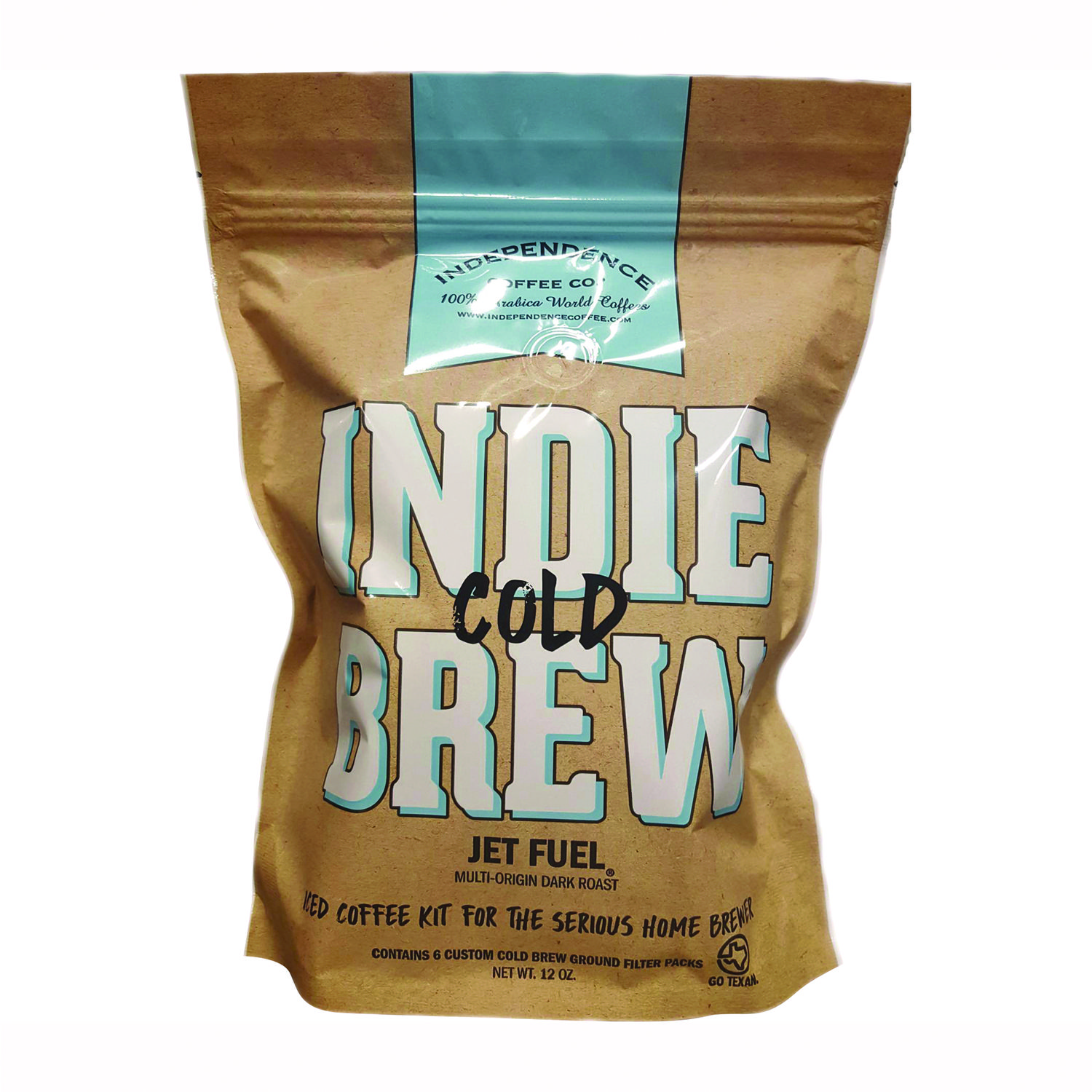 Independence Coffee Co. Indie Cold Brew Jet Fuel Coffee Filter Pack, 12 oz Bag