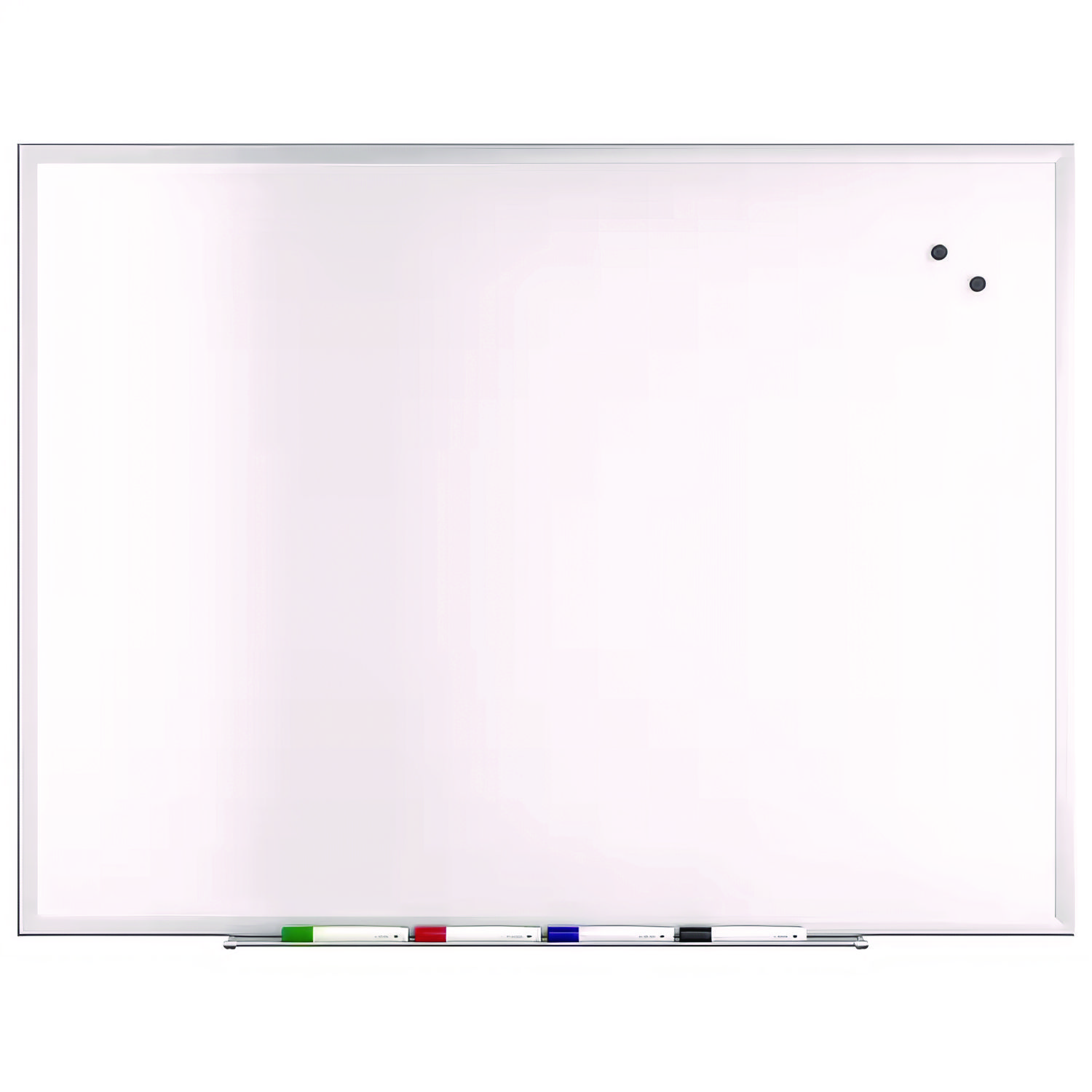 Magnetic Steel Dry Erase Board, 36" x 48", White Surface, Gray/Natural Aluminum Frame