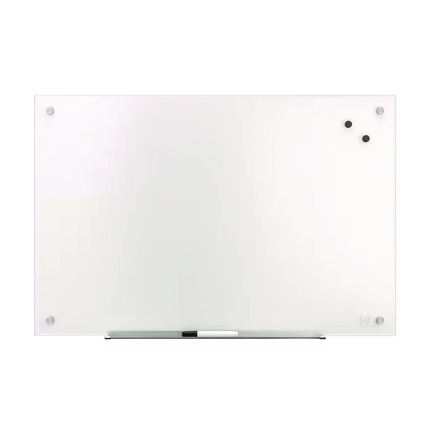 Magnetic Tempered Glass Dry Erase Board, 36" x 24", White Surface