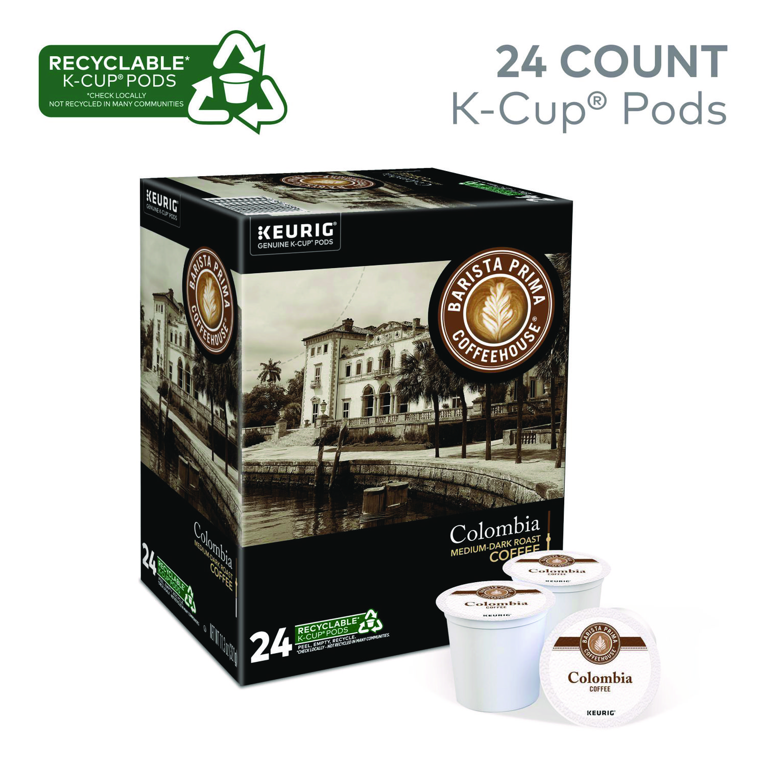Colombia K-Cups Coffee Pack, 24/Box
