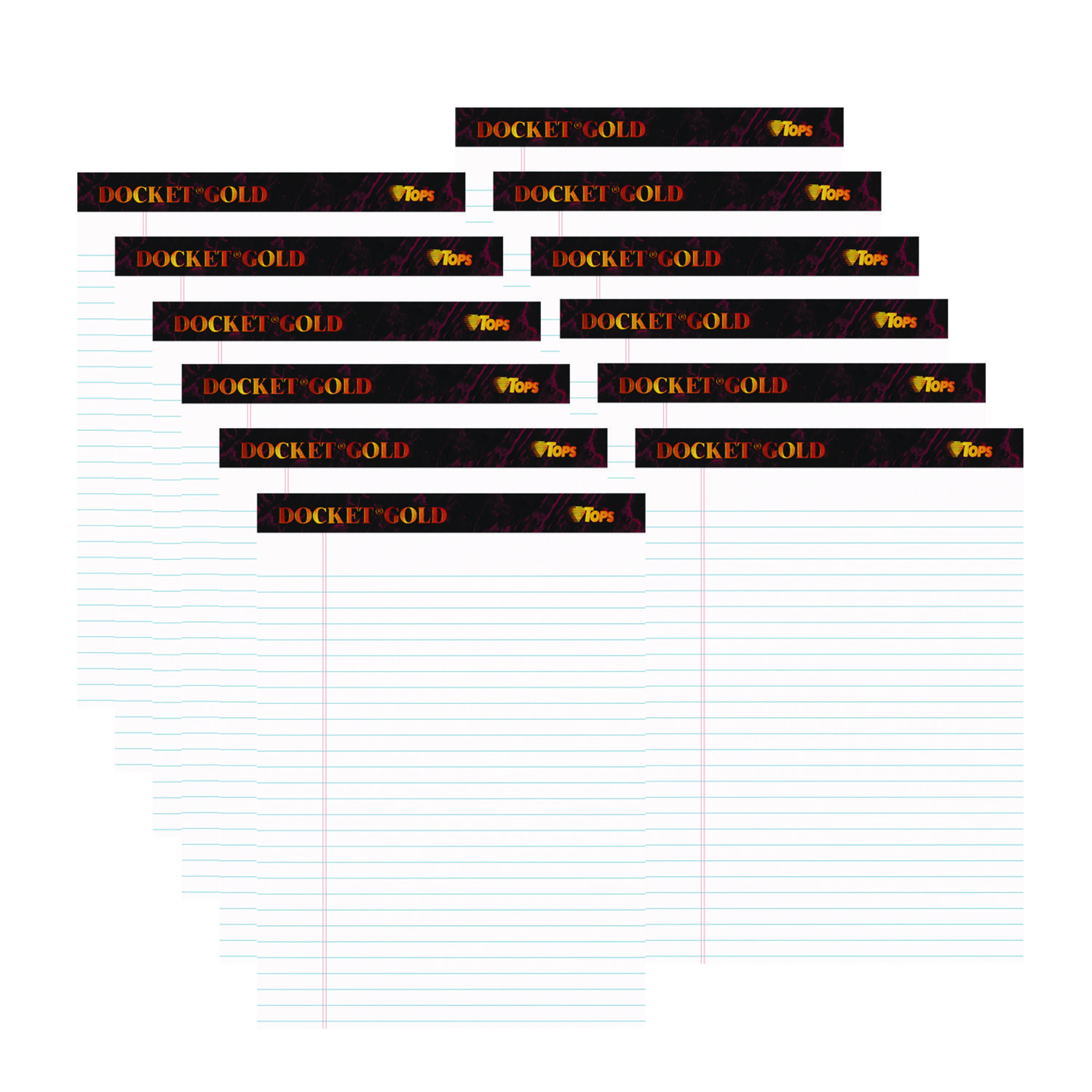 Docket Gold Ruled Perforated Pads, Wide/Legal Rule, 50 White 8.5 x 11. ...