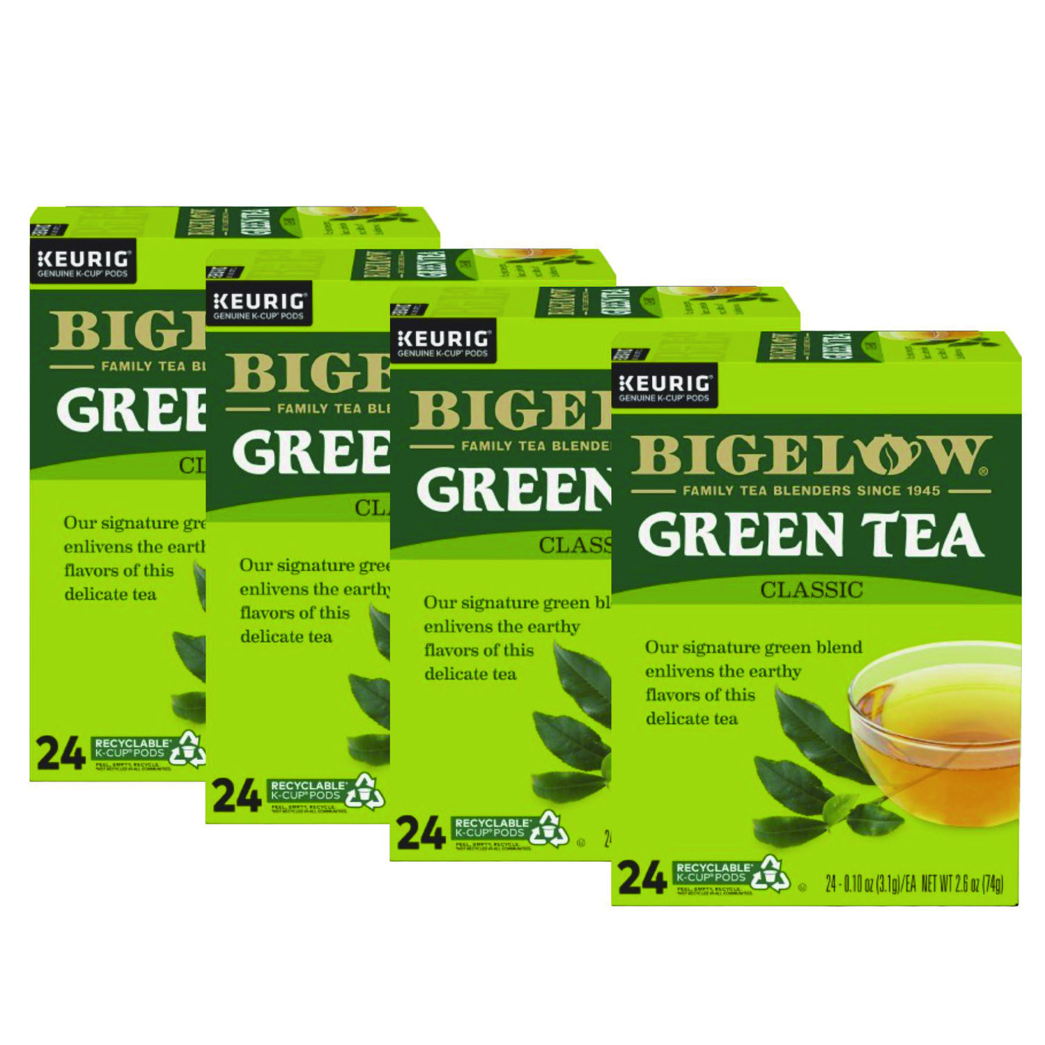 Green Tea K-Cup Pack, 24/Box, 4 Box/Carton