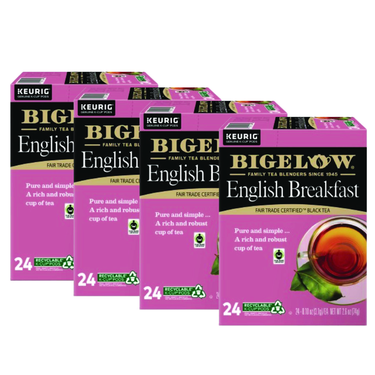 English Breakfast Tea K-Cups, 24/Box, 4 Box/Carton