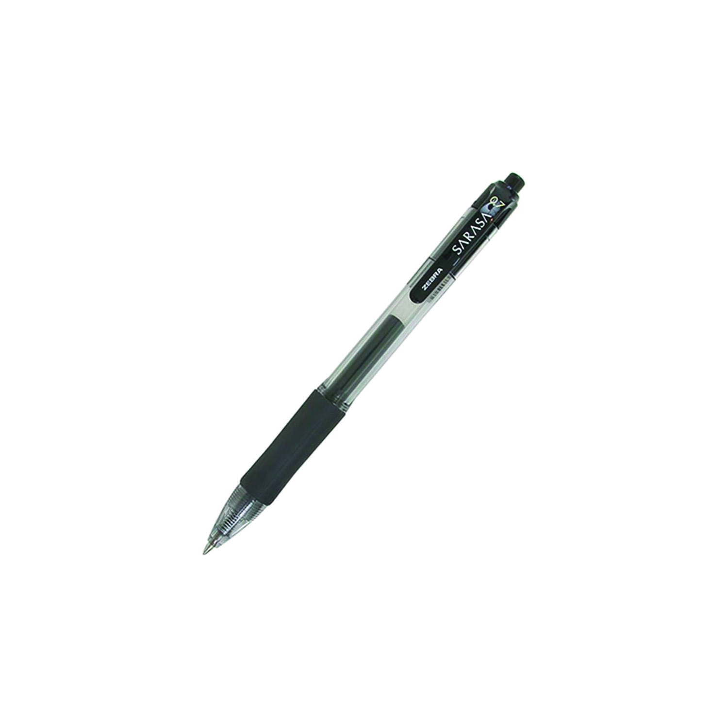 Sarasa Dry Gel X20 Gel Pen, Retractable, Medium 0.7 mm, Black Ink, Clear/Black Barrel, 12/Pack