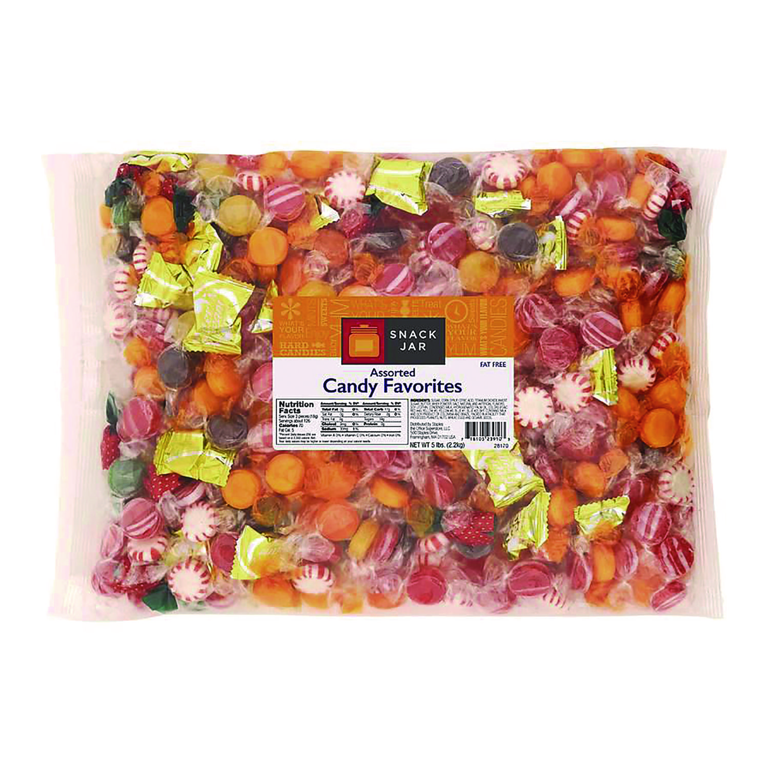 Snack Jar™ Assorted Hard Candy Favorites, 375 Individually Wrapped Pieces, 5 lb Bag