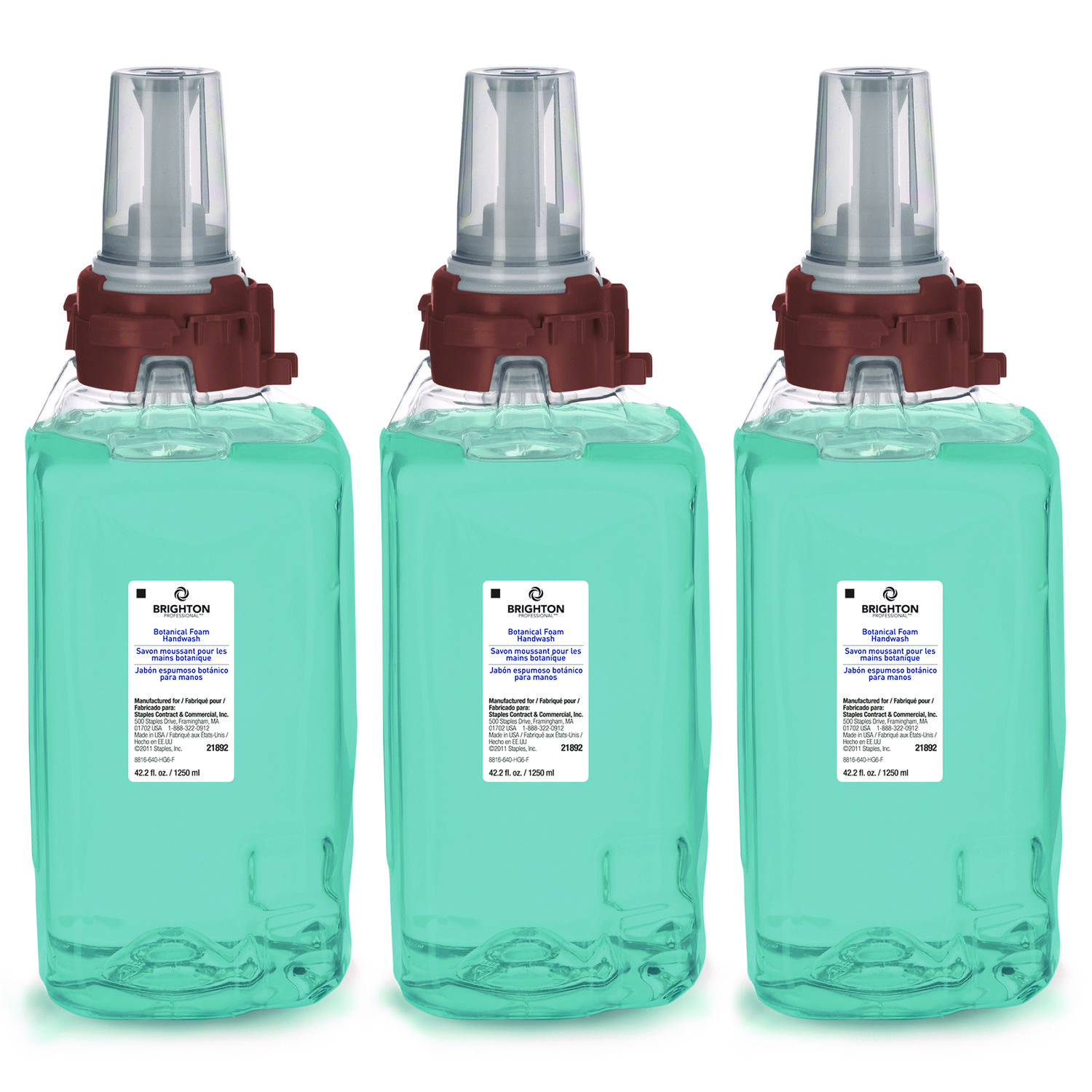 Brighton Professional™ ADX Foaming Hand Soap Refills, Botanical Scent, 1,250 mL, 3/Carton