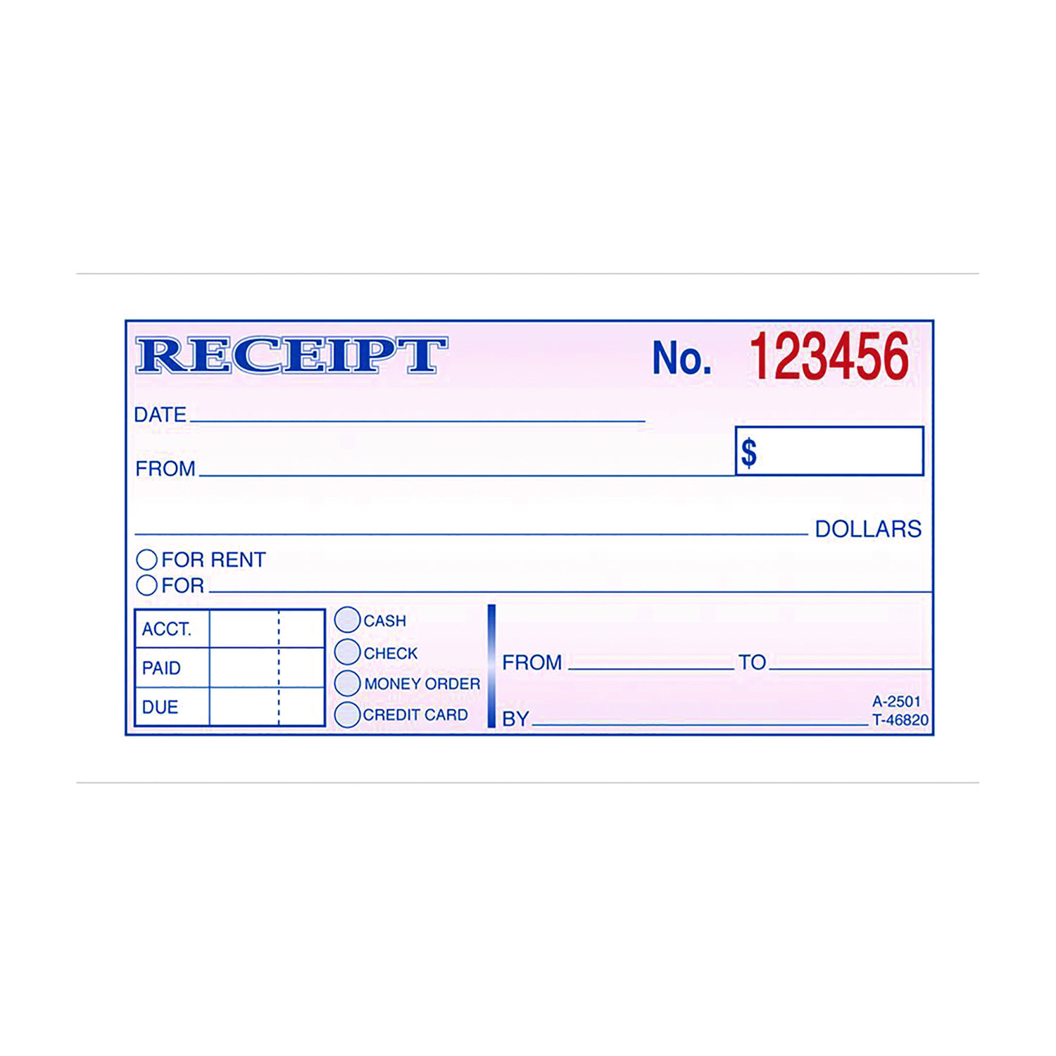 Adams® Money/Rent Receipt Book, Two-Part Carbonless, 4.88 x 2.75, 50 Receipts/Book, 3 Books/Pack