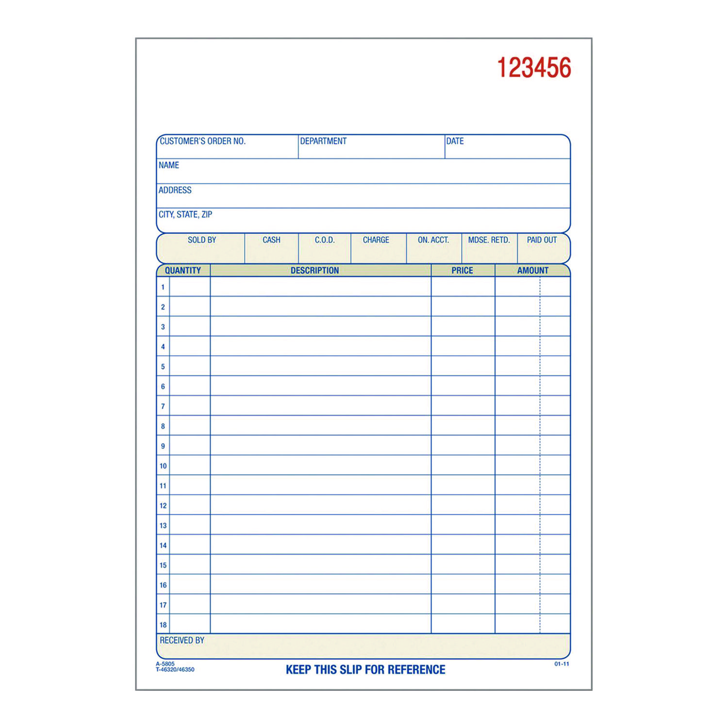 Adams® Multipart Sales Order Pad, Two-Part Carbonless, 5.56 x 7.94, 50 Forms/Pad, 10 Pads/Box