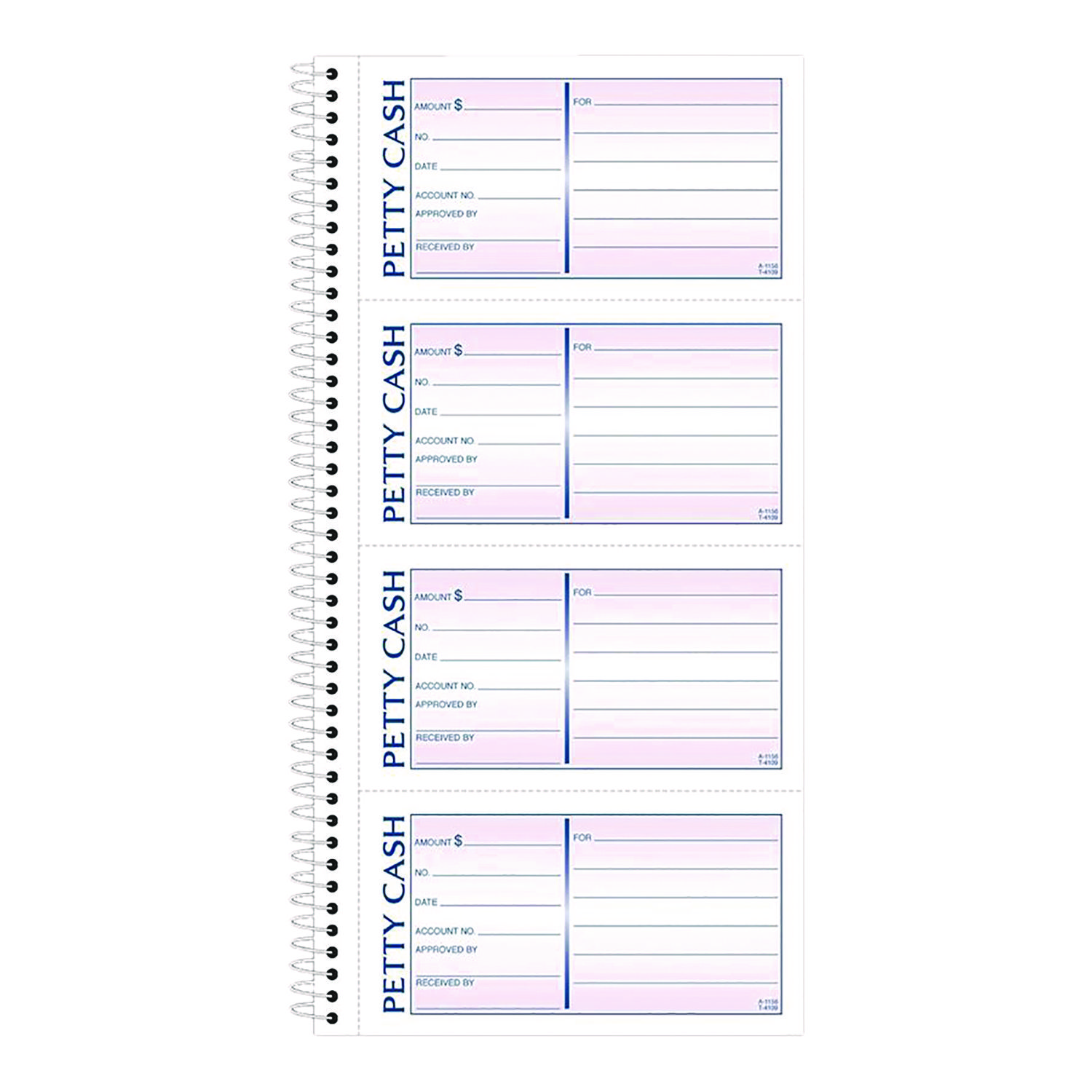 Adams® Petty Cash Receipt Book, Two-Part Carbonless, 5 x 2.75, 4 Forms/Sheet, 200 Forms Total