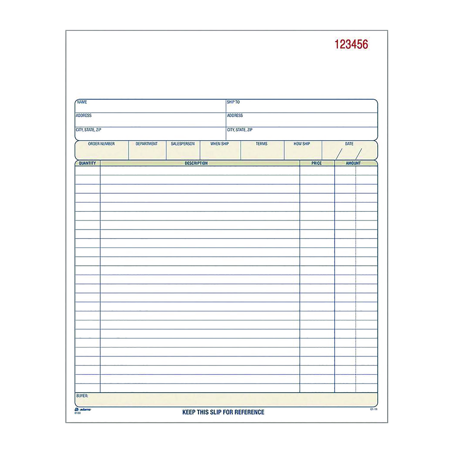 Adams® Multipart Sales Order Pad, Three-Part Carbonless, 8.34 x 10.19, 50 Forms Total