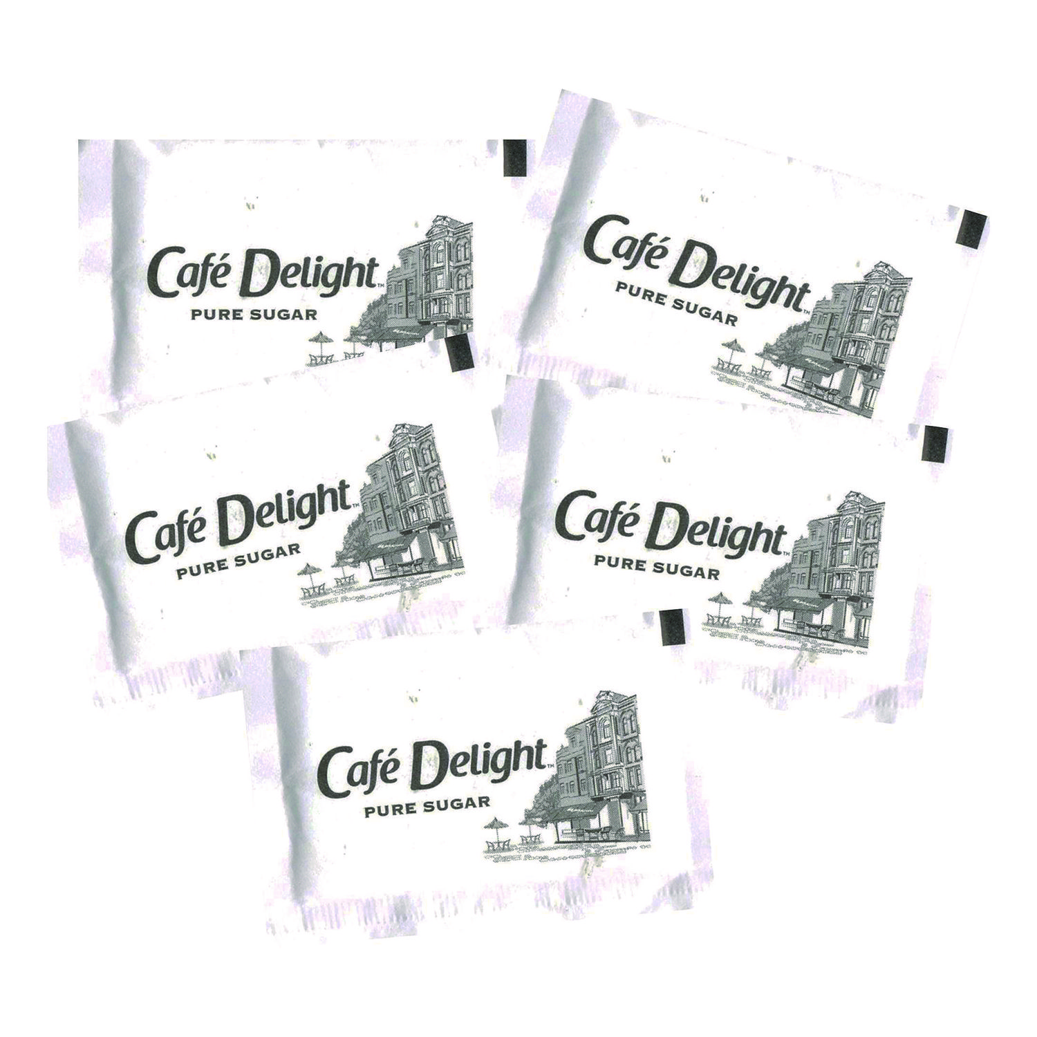 Caf? Delight Pure Sugar Packets, 0.11 oz Packet, 1,000/Carton