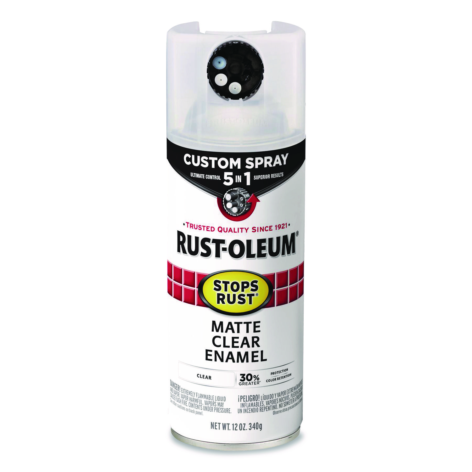 Stops Rust 5-in-1 Spray Paint, Matte Clear, 12 oz Aerosol Can