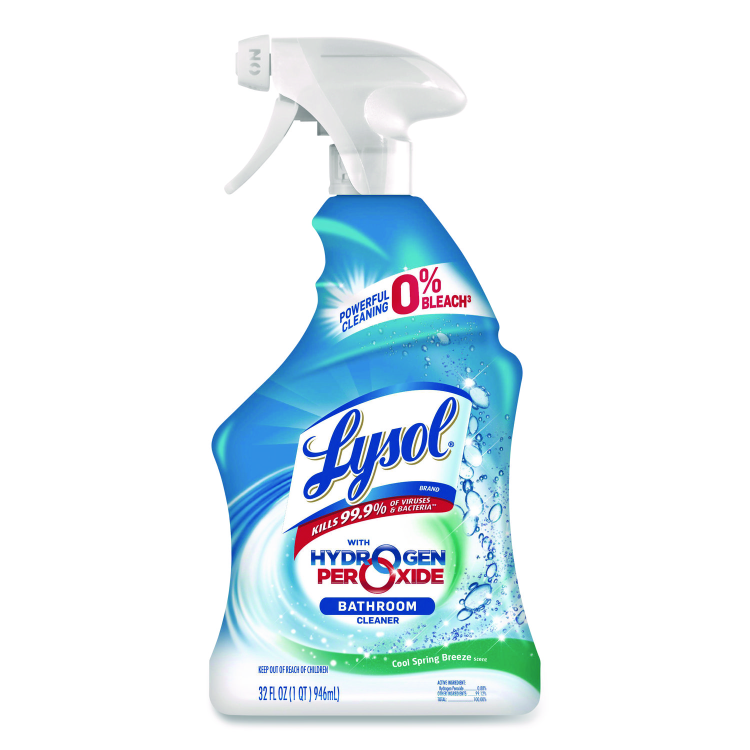 LYSOL® Brand Bathroom Cleaner with Hydrogen Peroxide, Cool Spring Breeze, 32 oz Trigger Spray Bottle