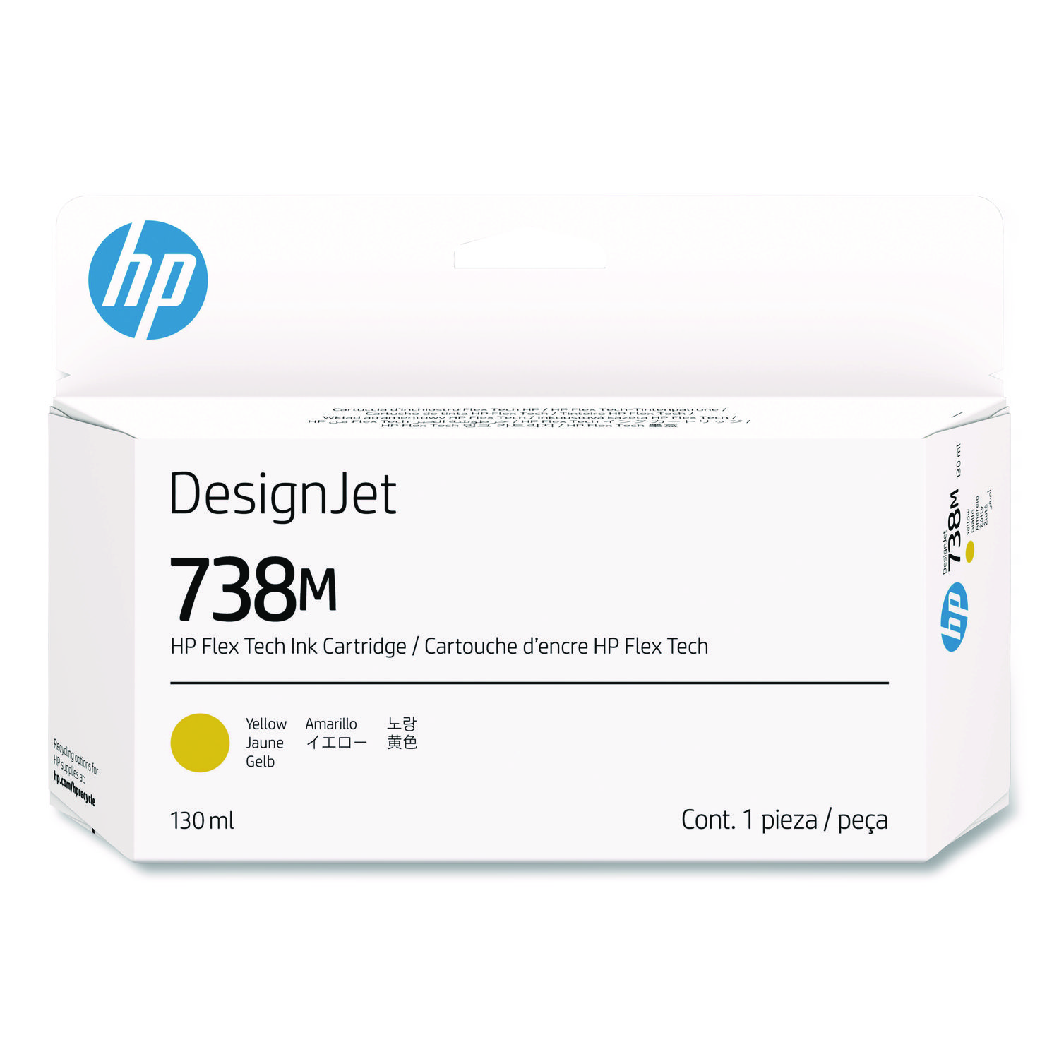 HP 738M (A24VPA) Original Designjet Ink Cartridge, Yellow
