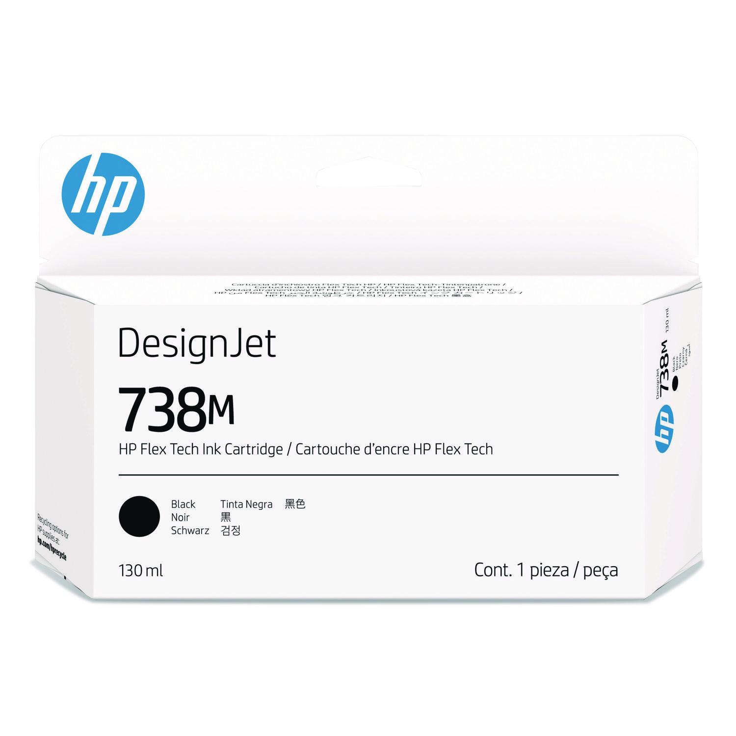 HP 738M (A24VLA) Original Designjet Ink Cartridge, Black