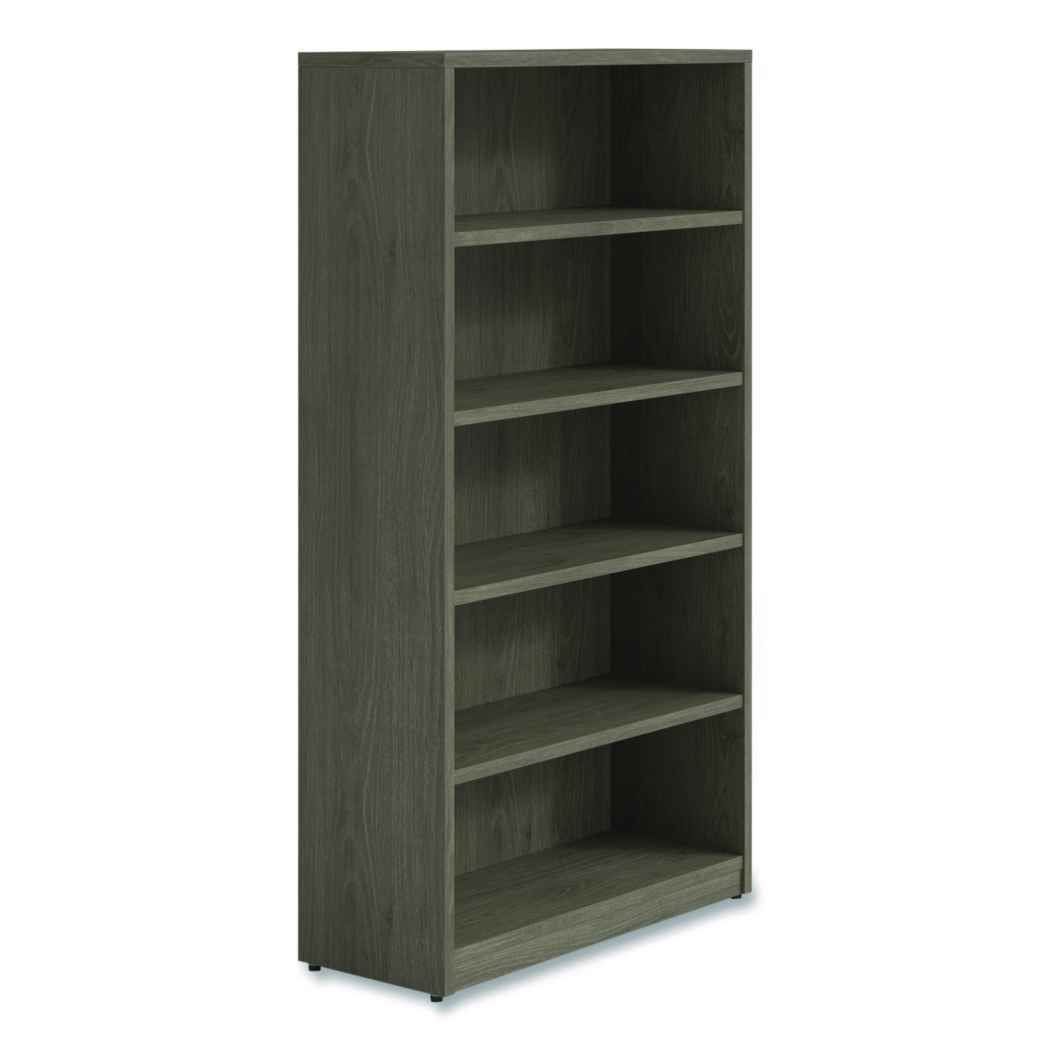 Alera Seville Bookcase, Five-Shelf, 36w x 14d x 65h, Walnut