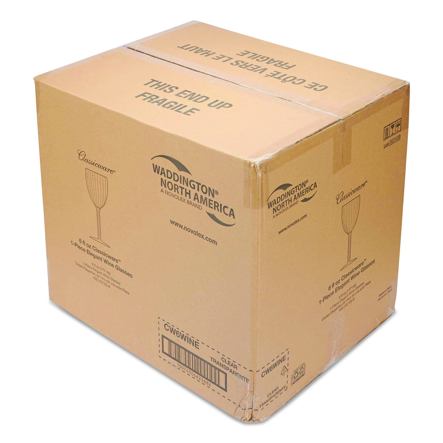 WNA Classicware One-Piece Stemware, 6 oz, Plastic, Clear, 100/Carton ...
