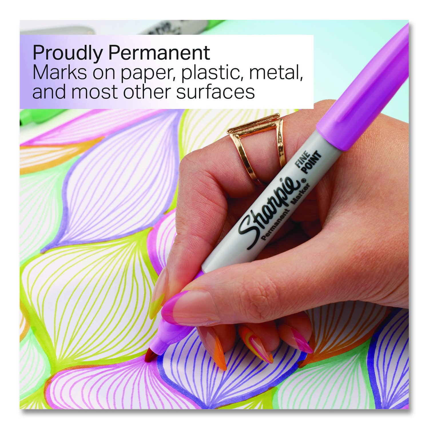 Sharpie® Glam Pop Permanent Markers, Fine Bullet Tip, Assorted Colors ...